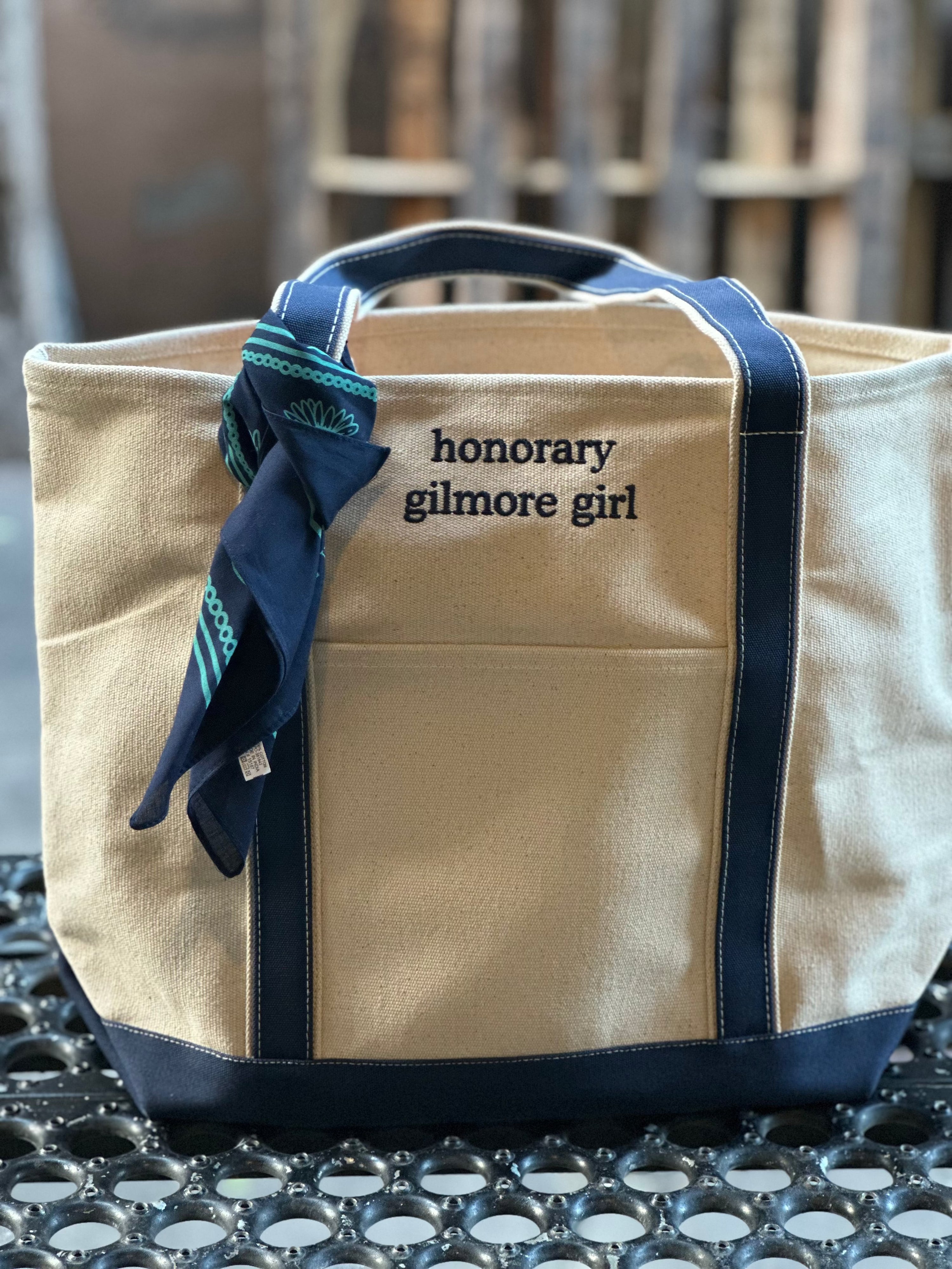 Honorary Gilmore Girl Hollow Navy Boat Tote Bag