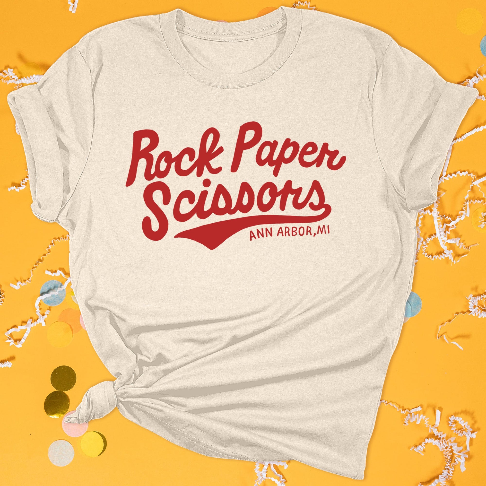 Vintage Rock Paper Scissors Oatmeal Heather T-Shirt