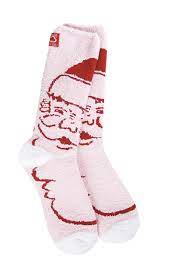 Holiday Pink & Red Santa World's Softest Sock