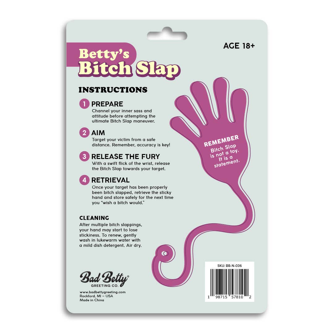Betty's Bitch Slap Sticky Hand Gag Gift