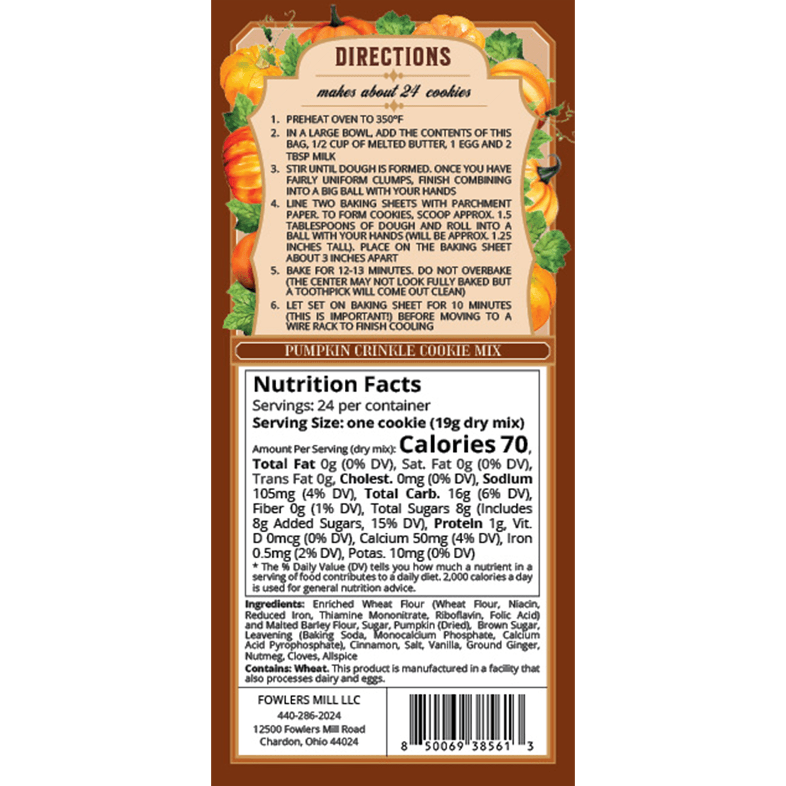 Pumpkin Crinkle Cookie Mix