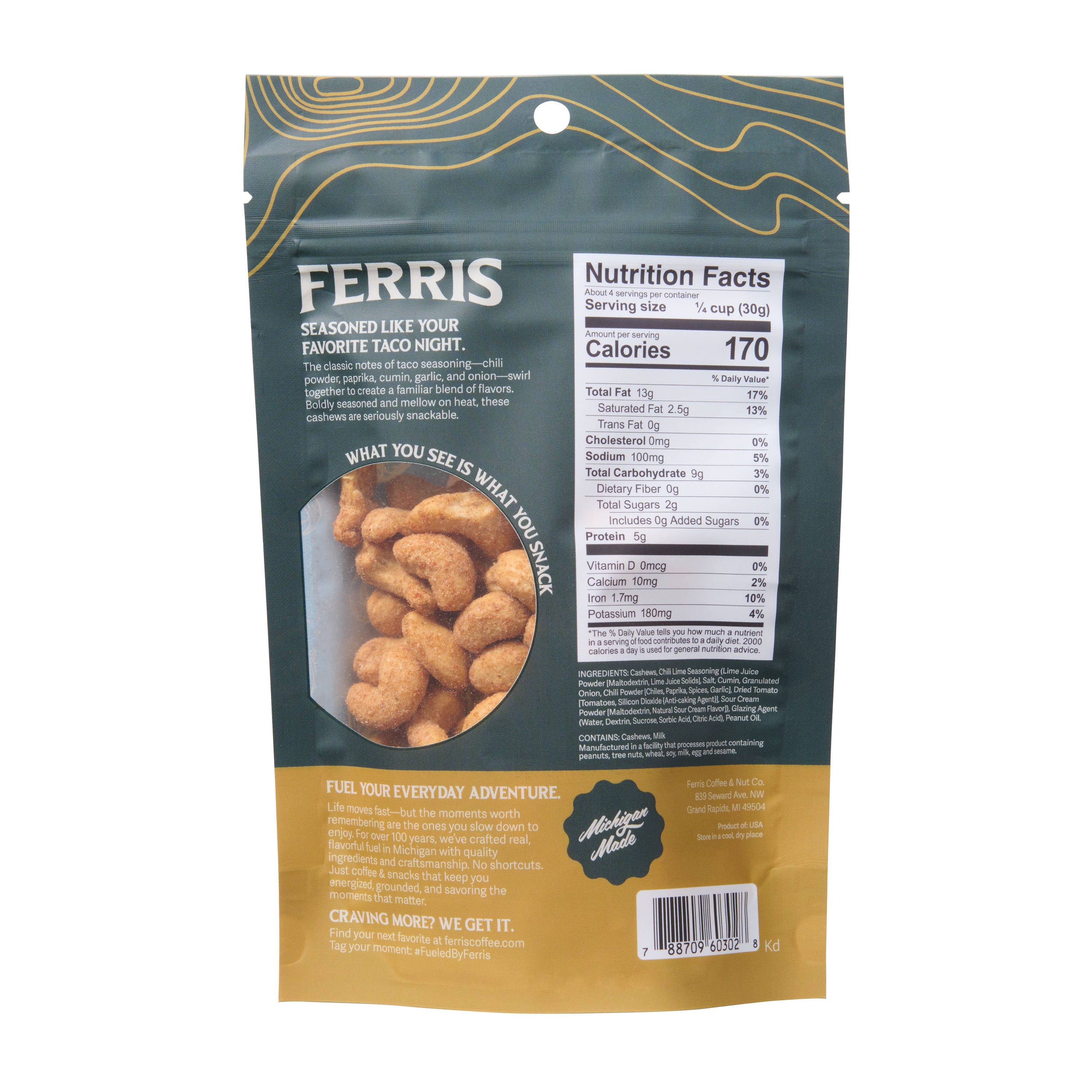 Street Taco Cashews 4.5 oz.