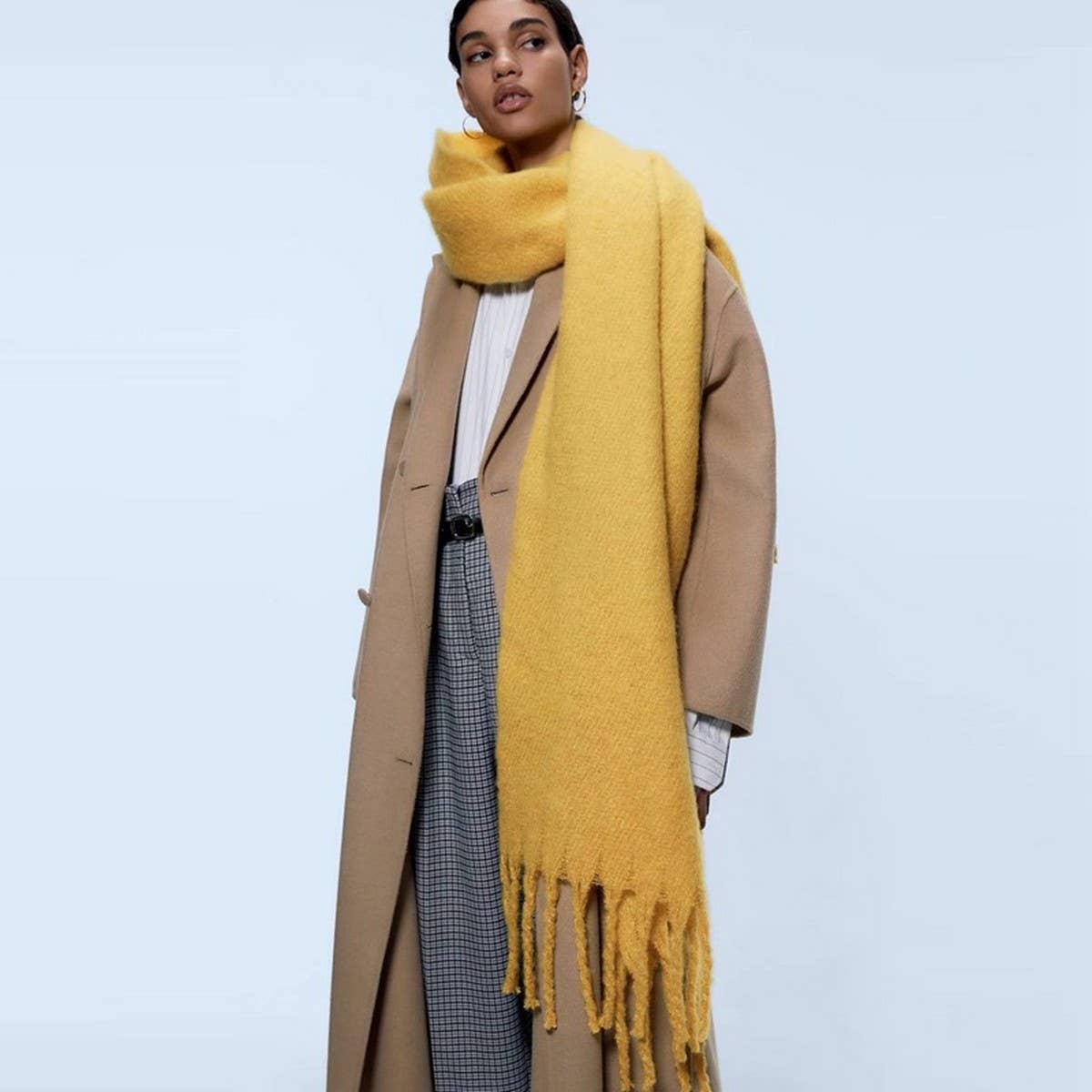 Green Classic Fringe Scarf