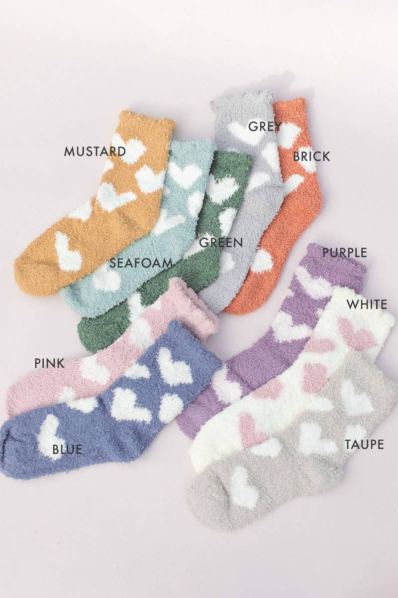 Valentine's White Heart Socks Fuzzy Socks