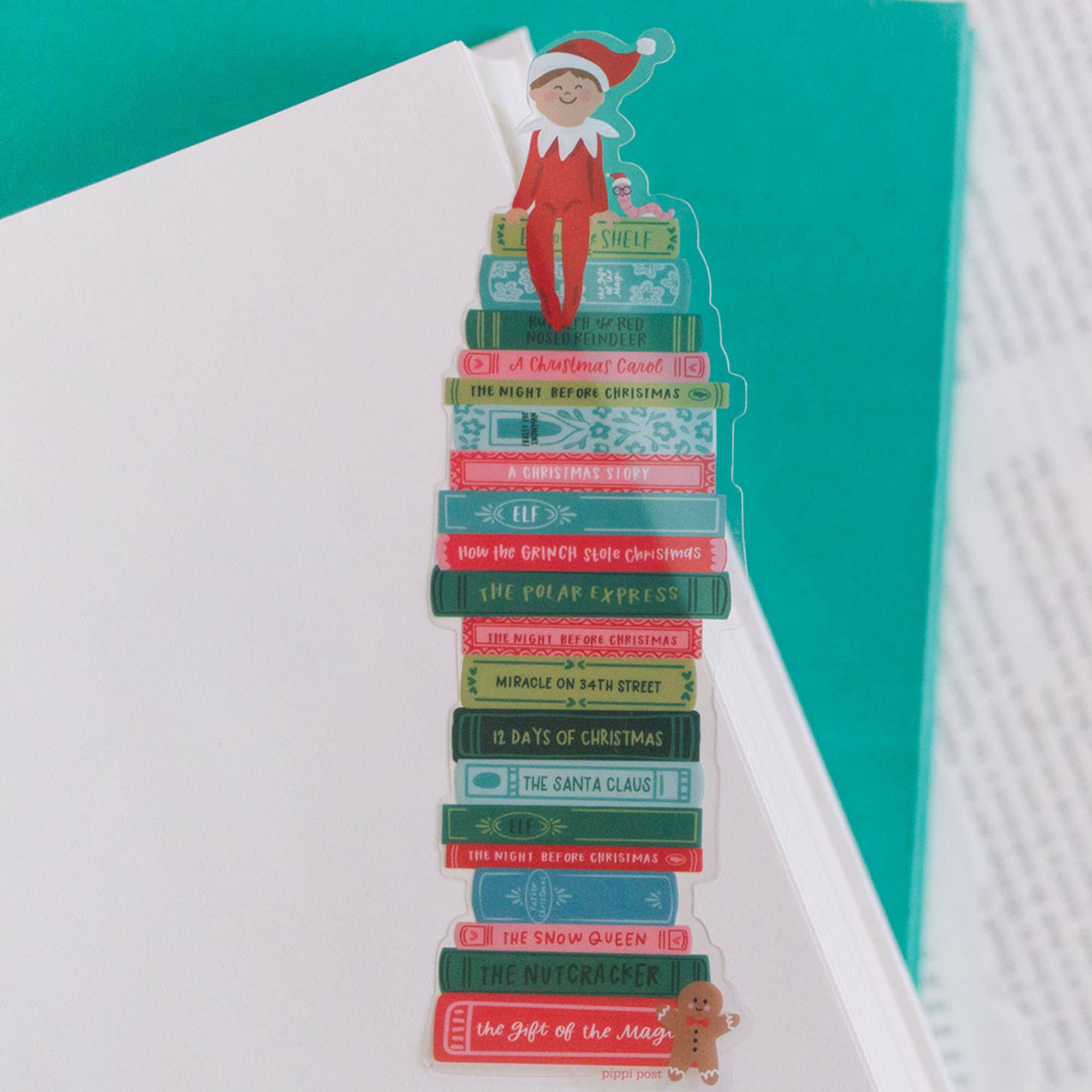 Holiday Book Stack Acetate Bookmark