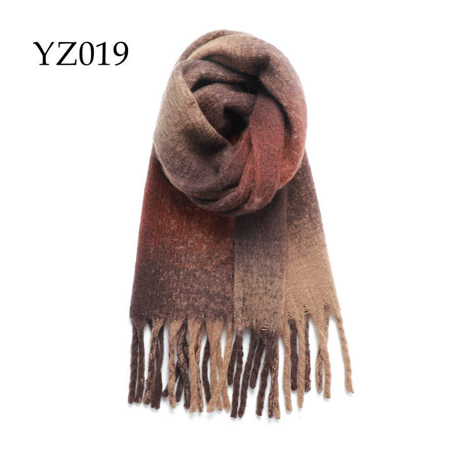 Navy Plaid Blanket Scarf