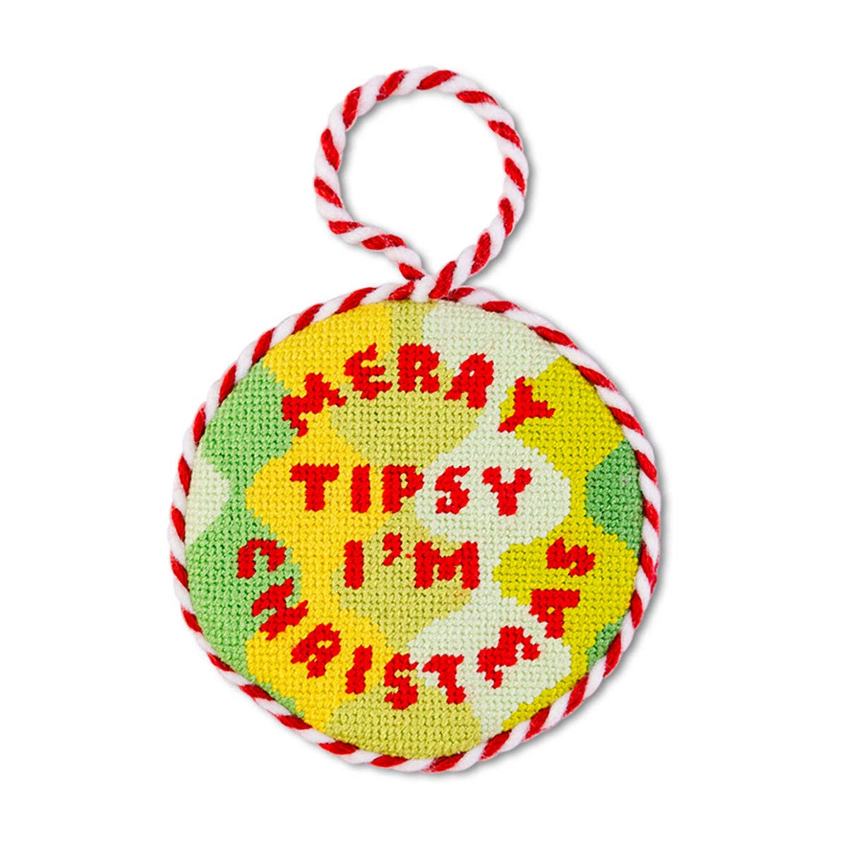 Merry Tipsy Needlepoint Ornament