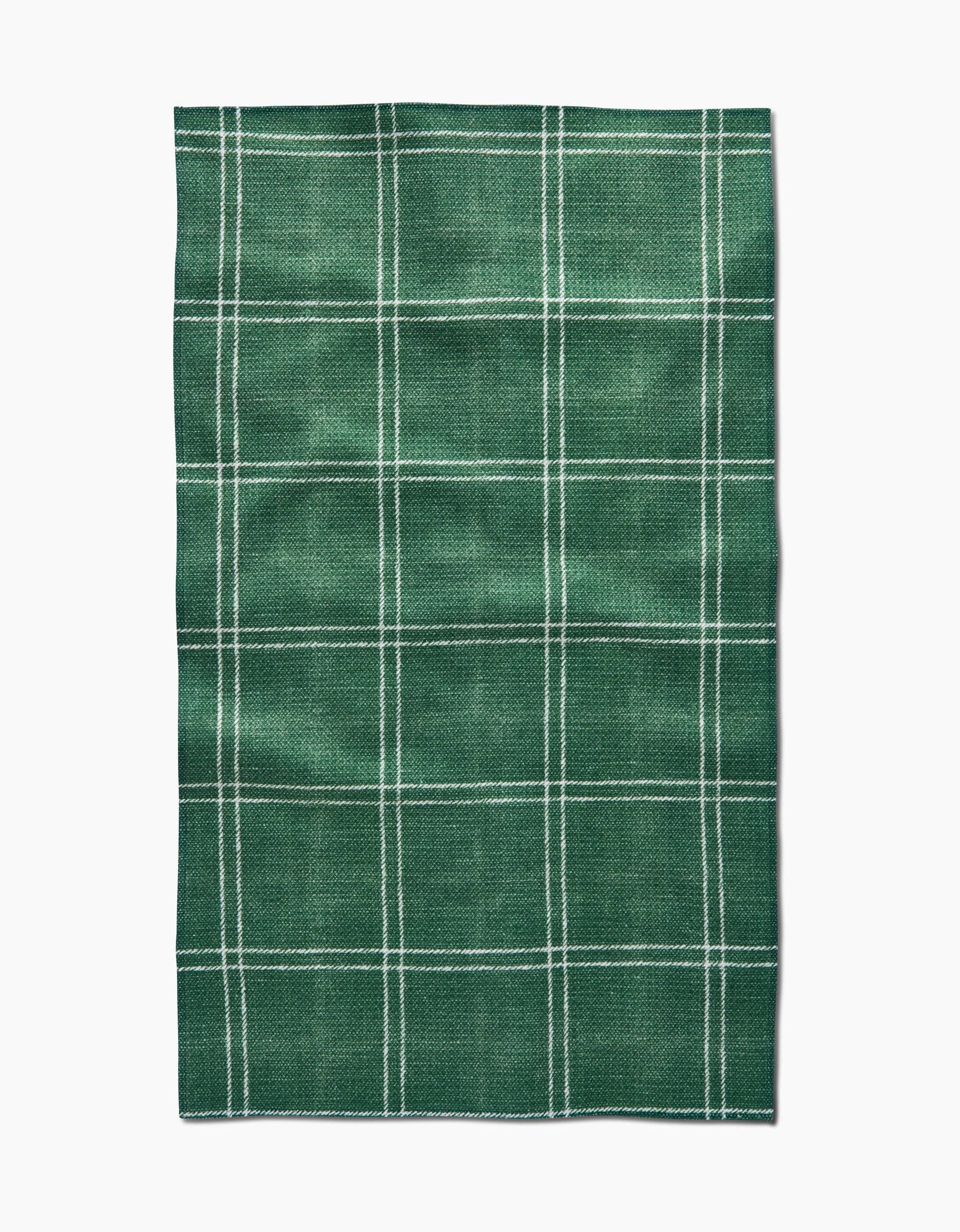 Geometry Pine Forest Plaid Tea Towel