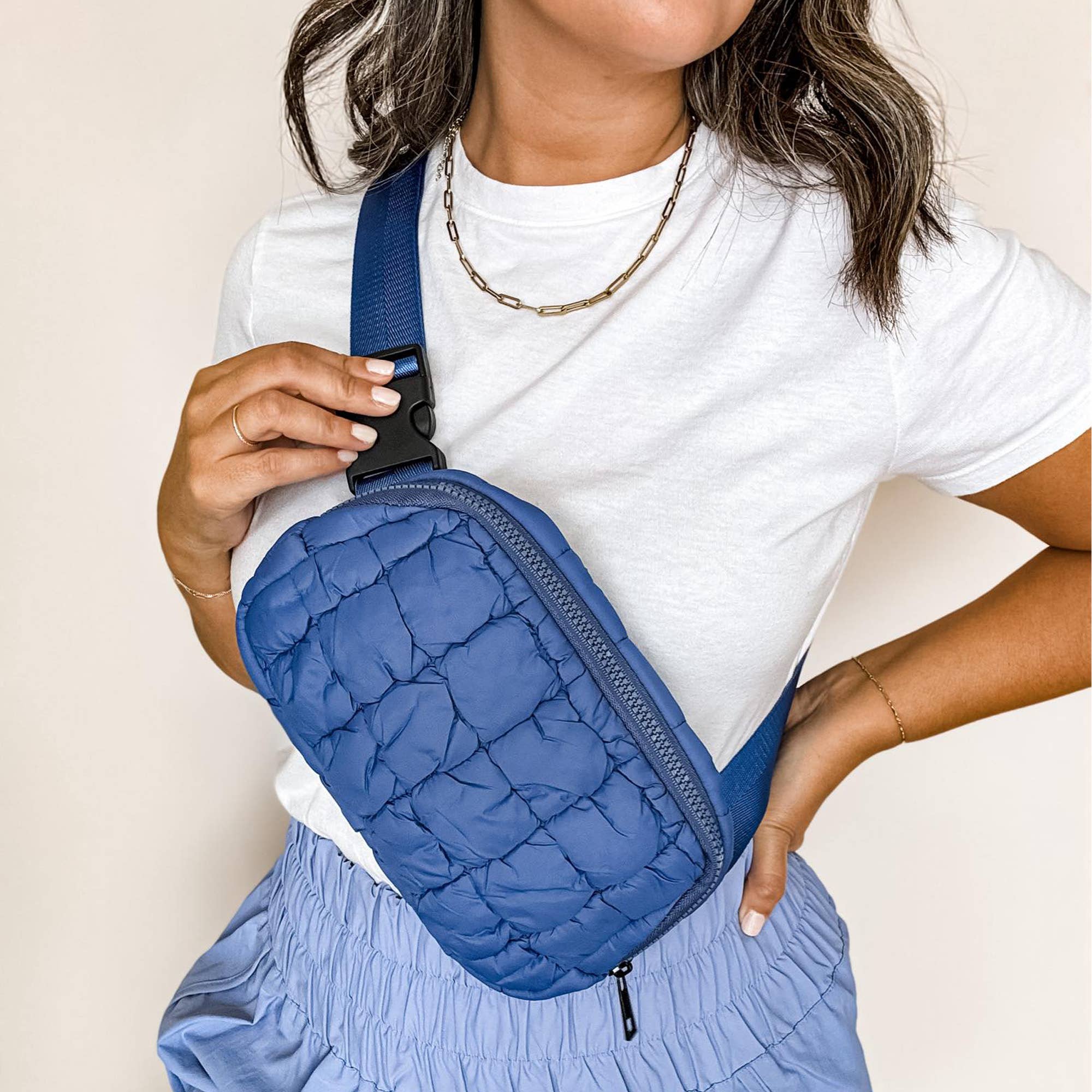 Puffy Blue Belt Bag