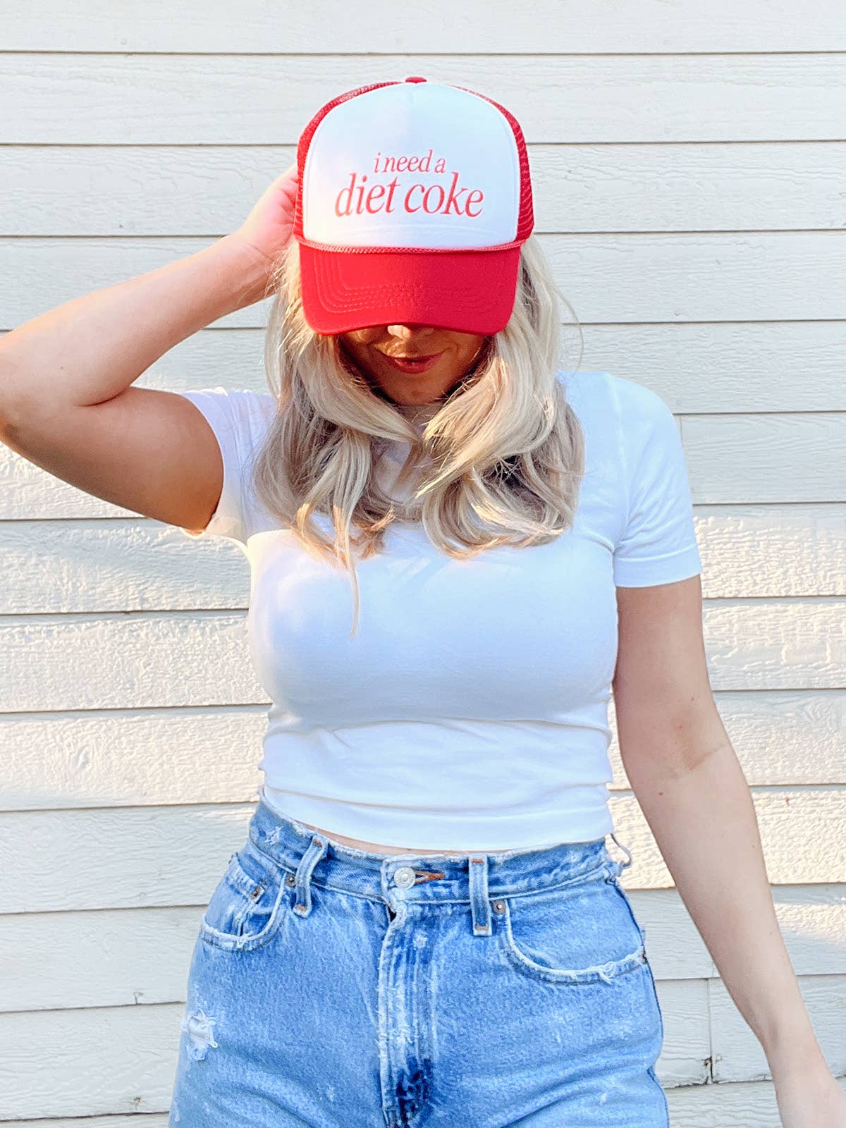 I Need a Diet Coke Trucker Hat - Red & White