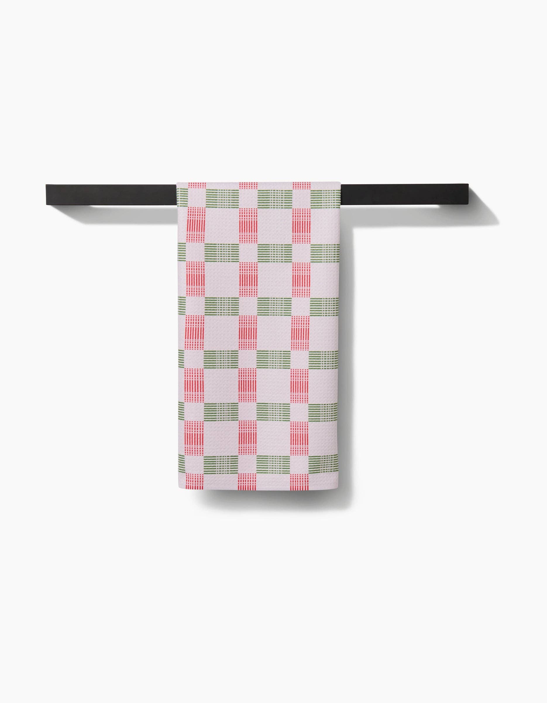 Geometry Be Merry Plaid Tea Towel