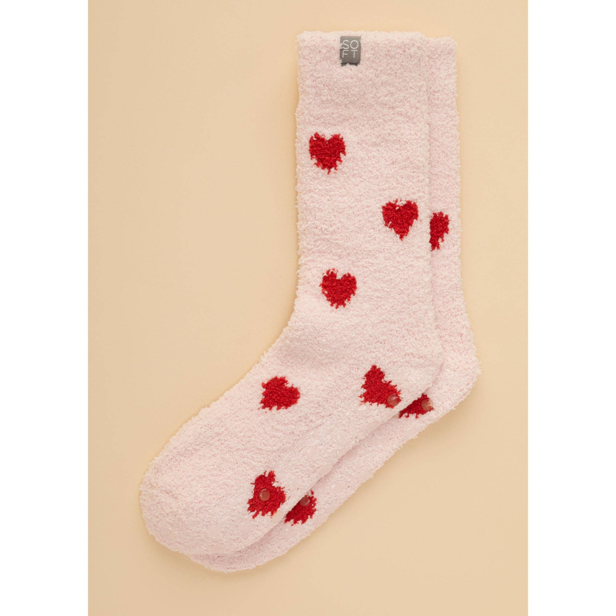 Cozy Marshmallow Crew Socks with Grippers for Women