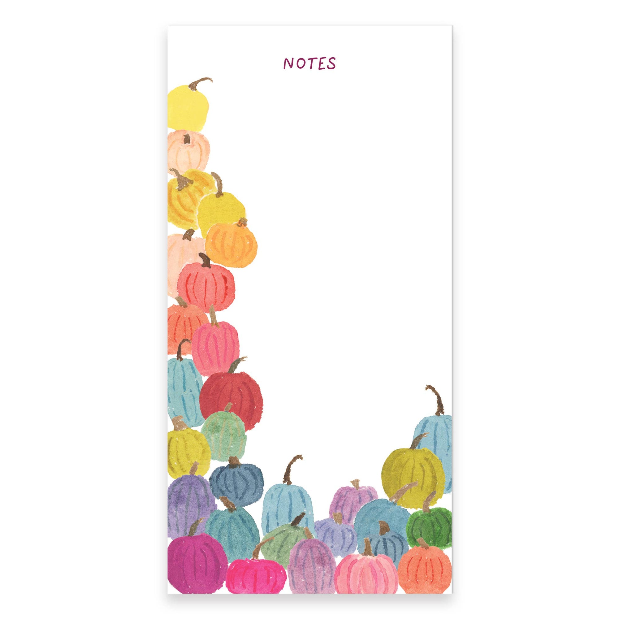 Colorful Pumpkin Notepad | Fall Pumpkin Notes Pad | 4"x8"