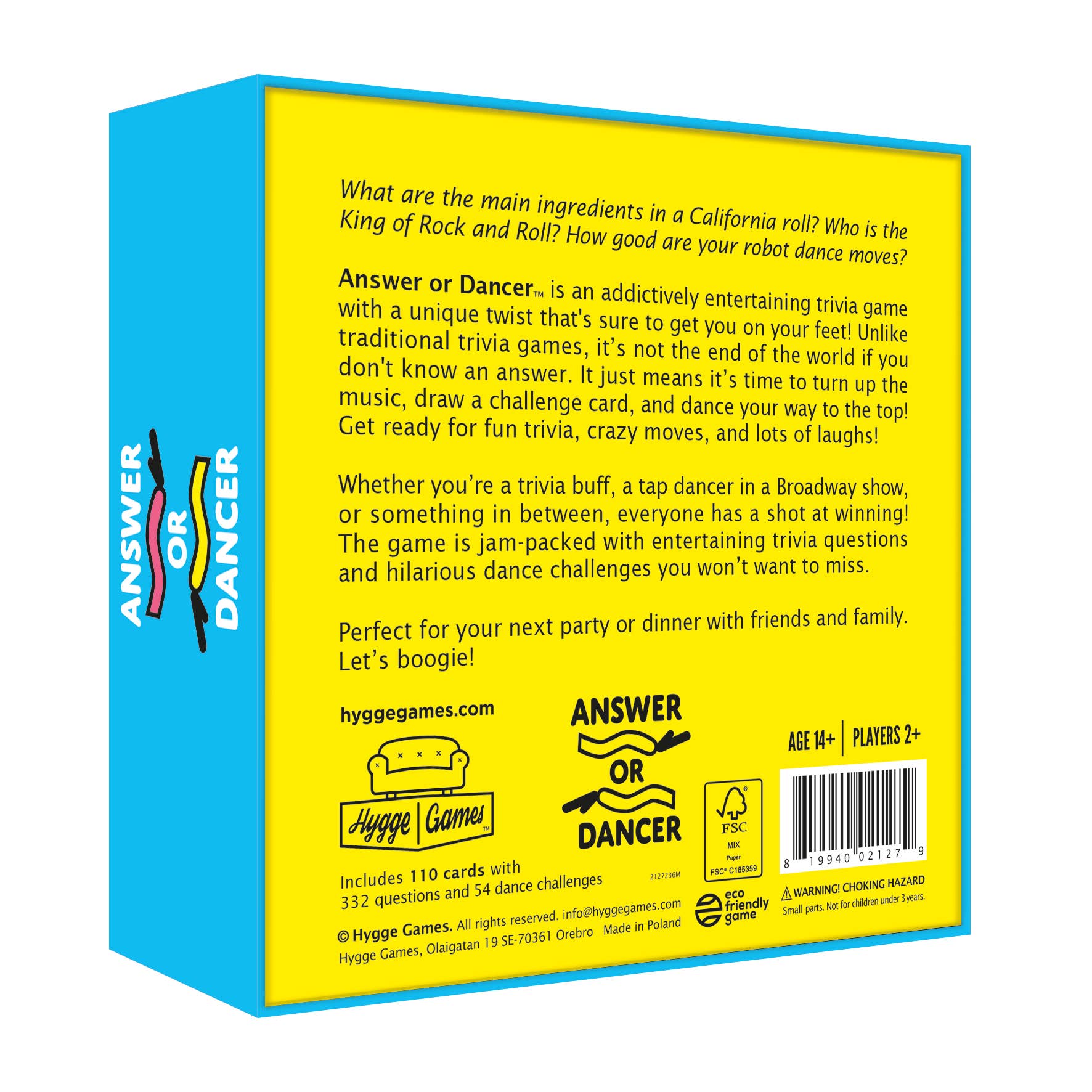 Answer or Dancer Card Game
