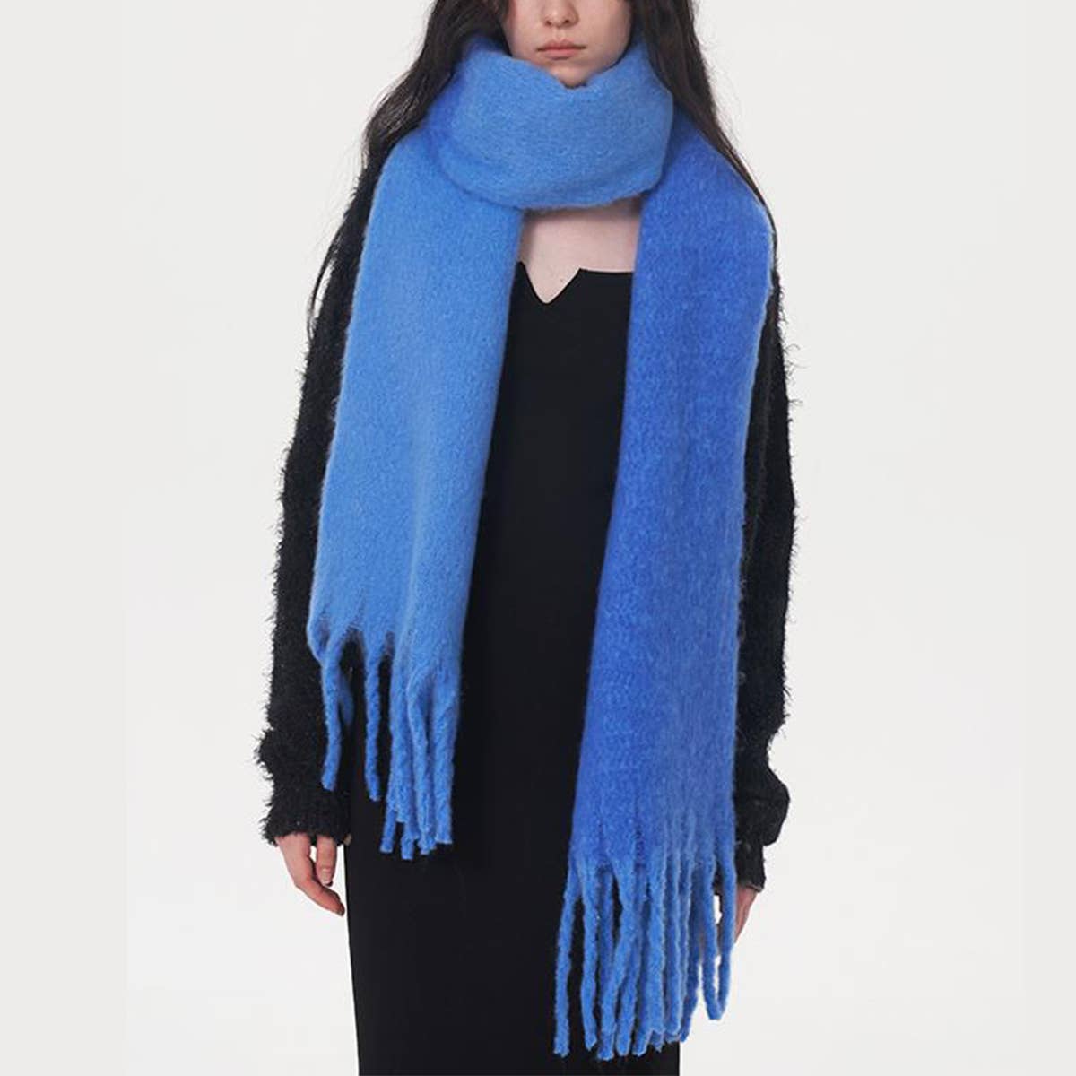 Yellow Double Color Faux Cashmere Scarf