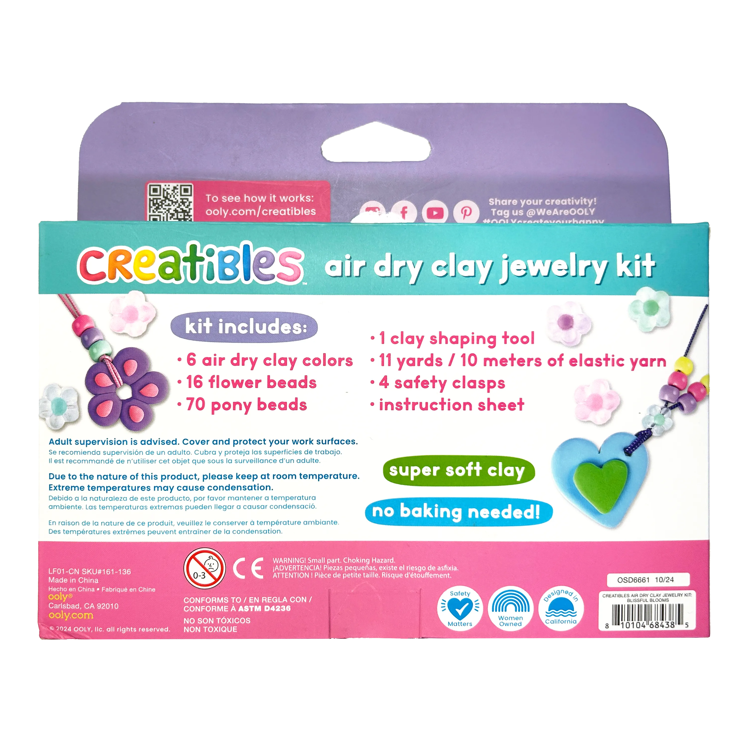 Creatibles: Air Dry Clay Jewelry Kit - Blissful Blooms (Set