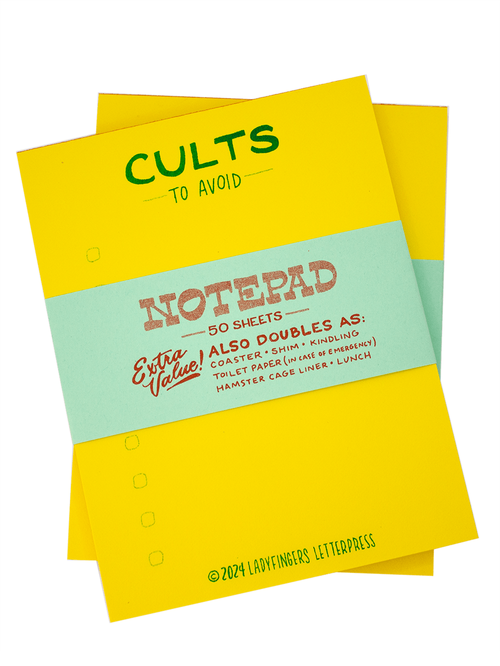 Cults to Avoid Risograph Notepad