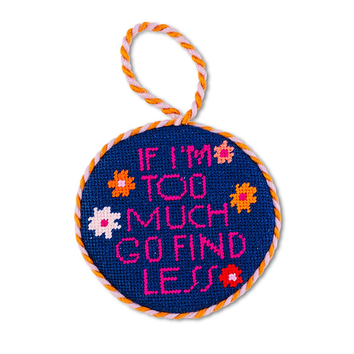 Go Find Less Needlepoint Ornament