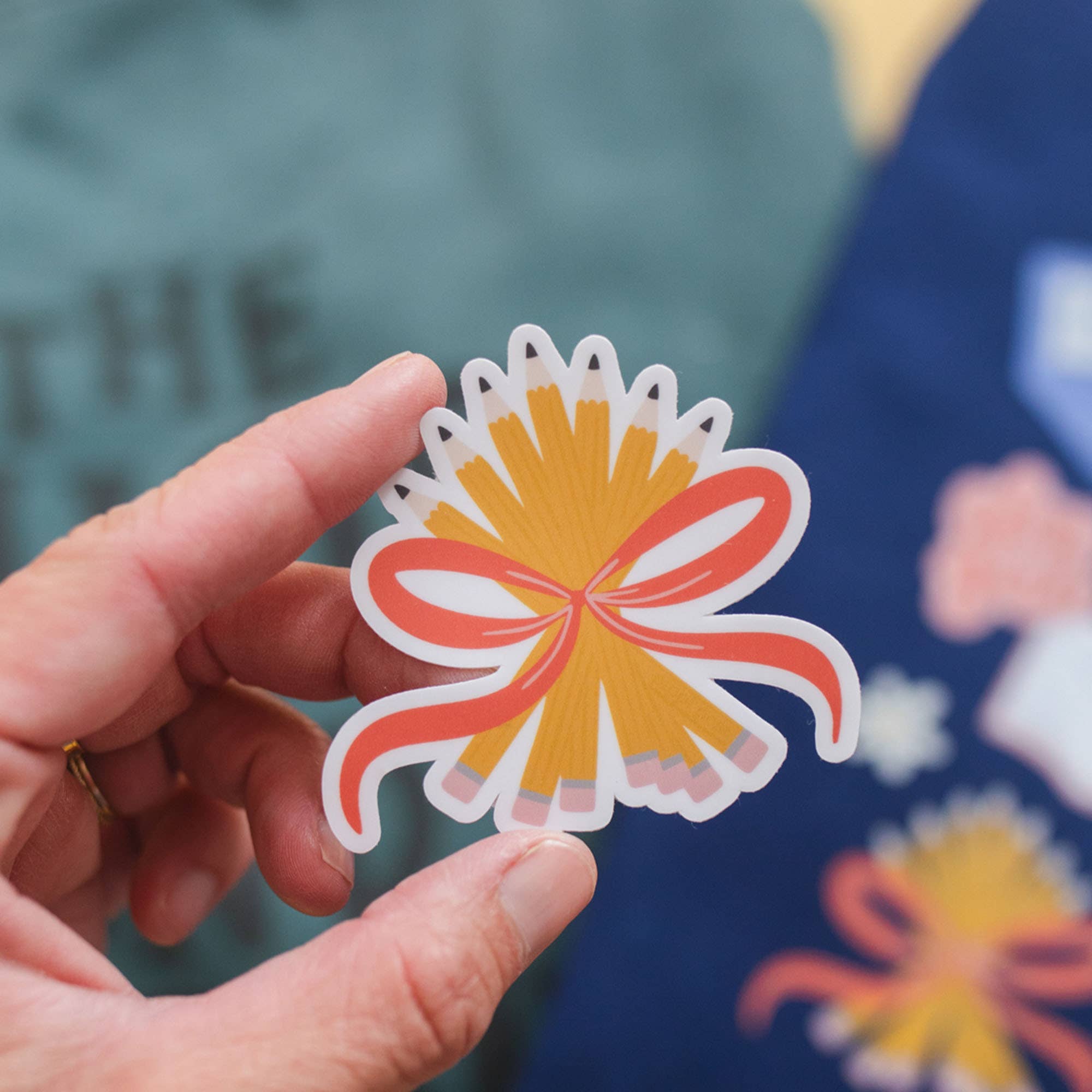 Pencil Bouquet Bow Decal Sticker