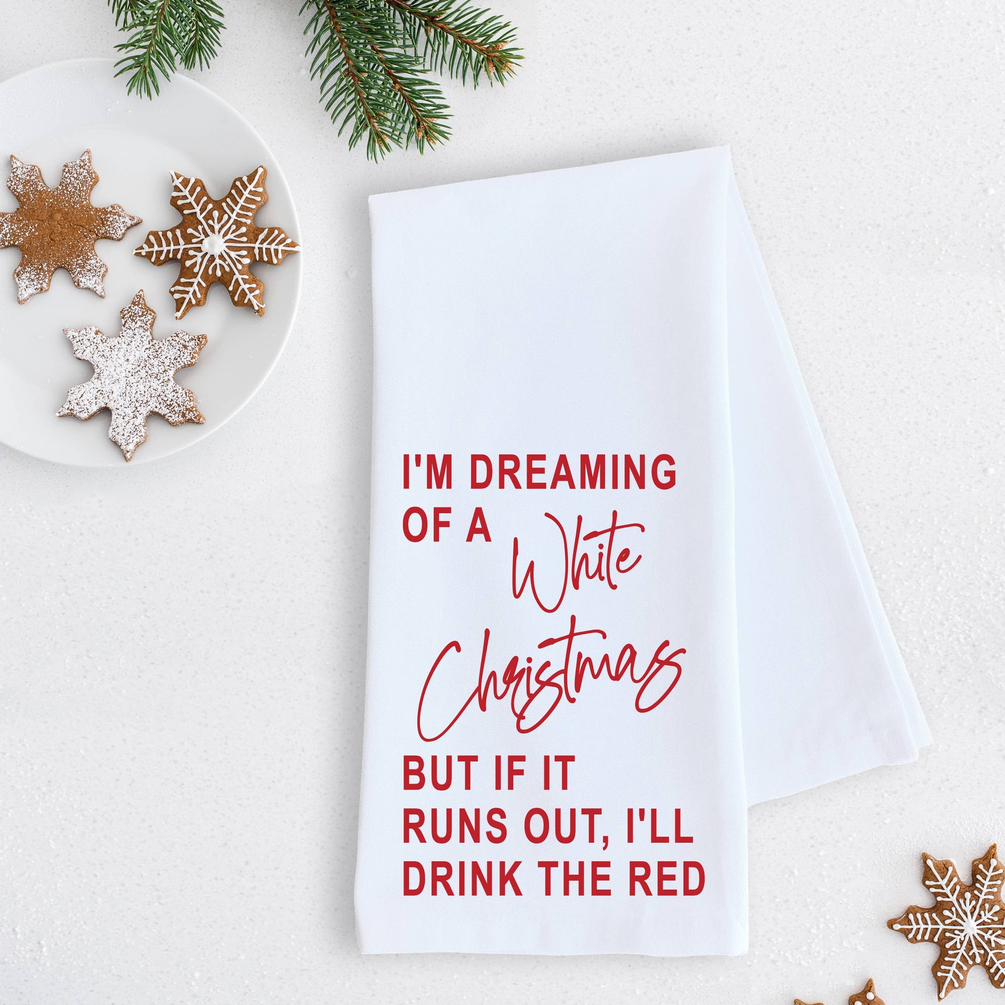 I'm Dreaming Of A White Christmas Tea Towel