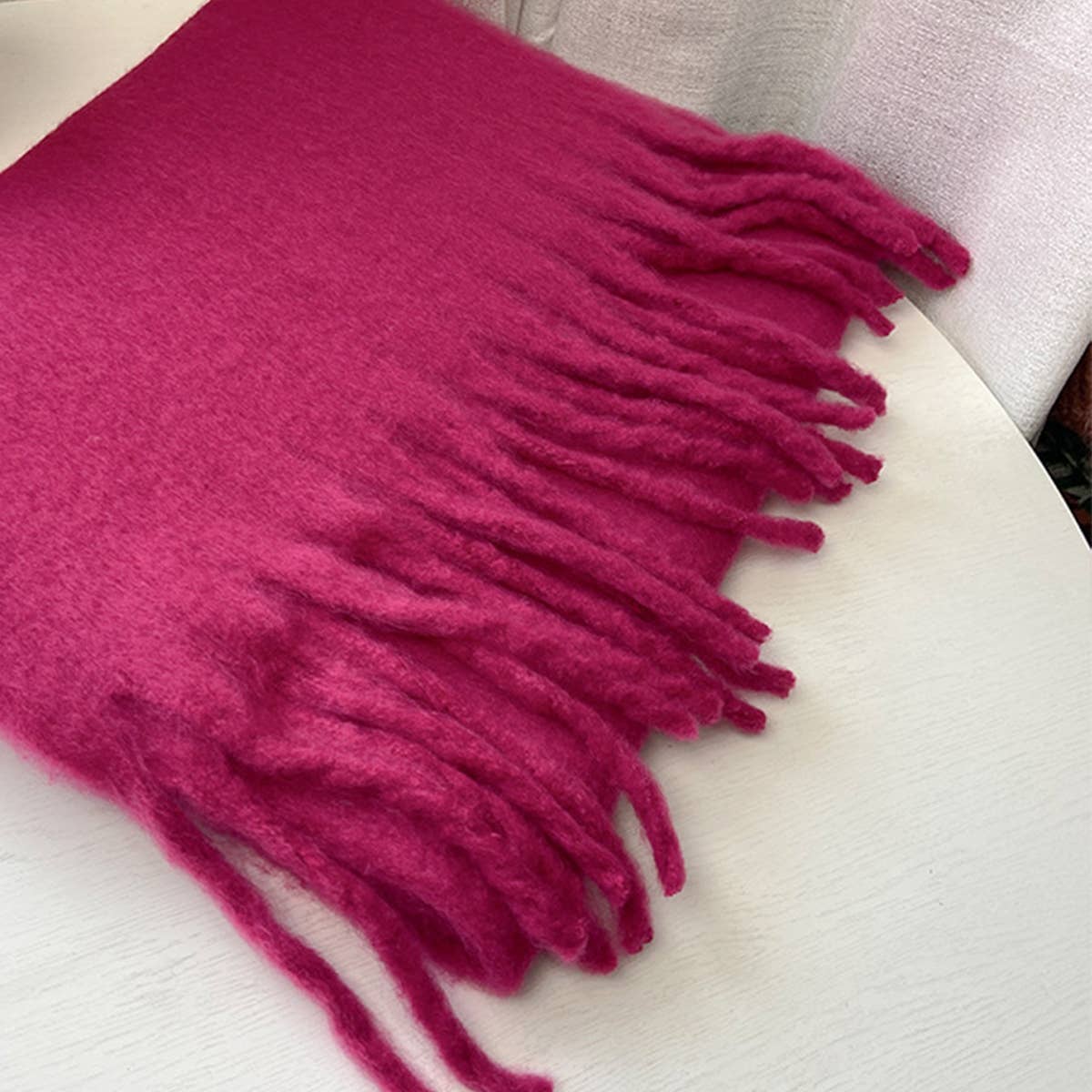 Rose Soft Mohair Feel Scarf