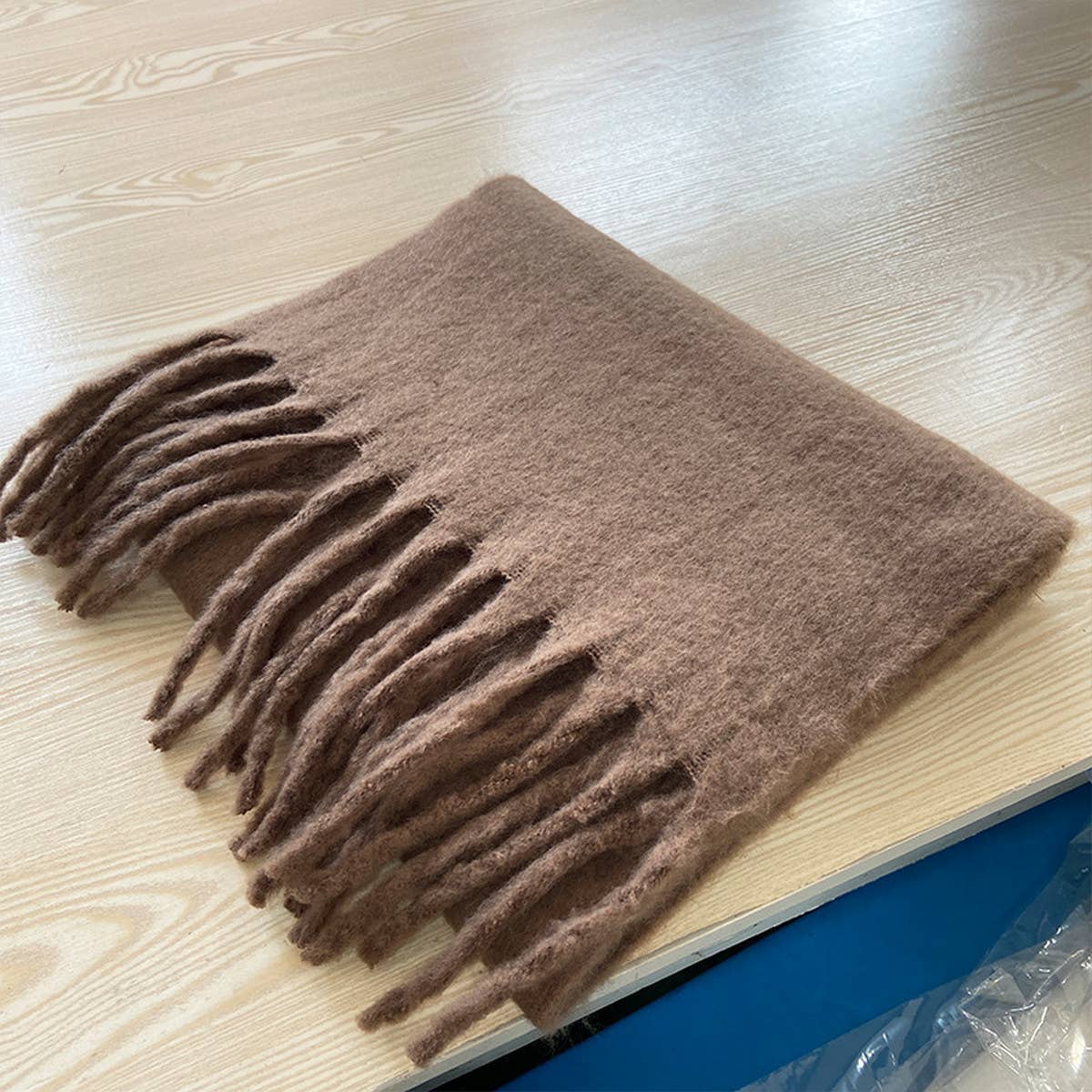 Khaki Soft Mohair Feel Scarf