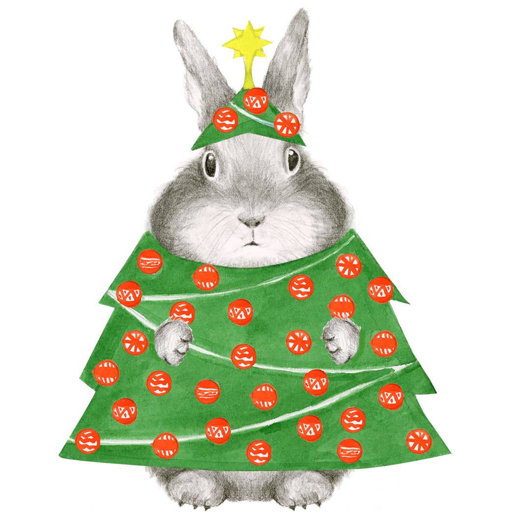 Bunny in Tree Costume Notecard Set of 6