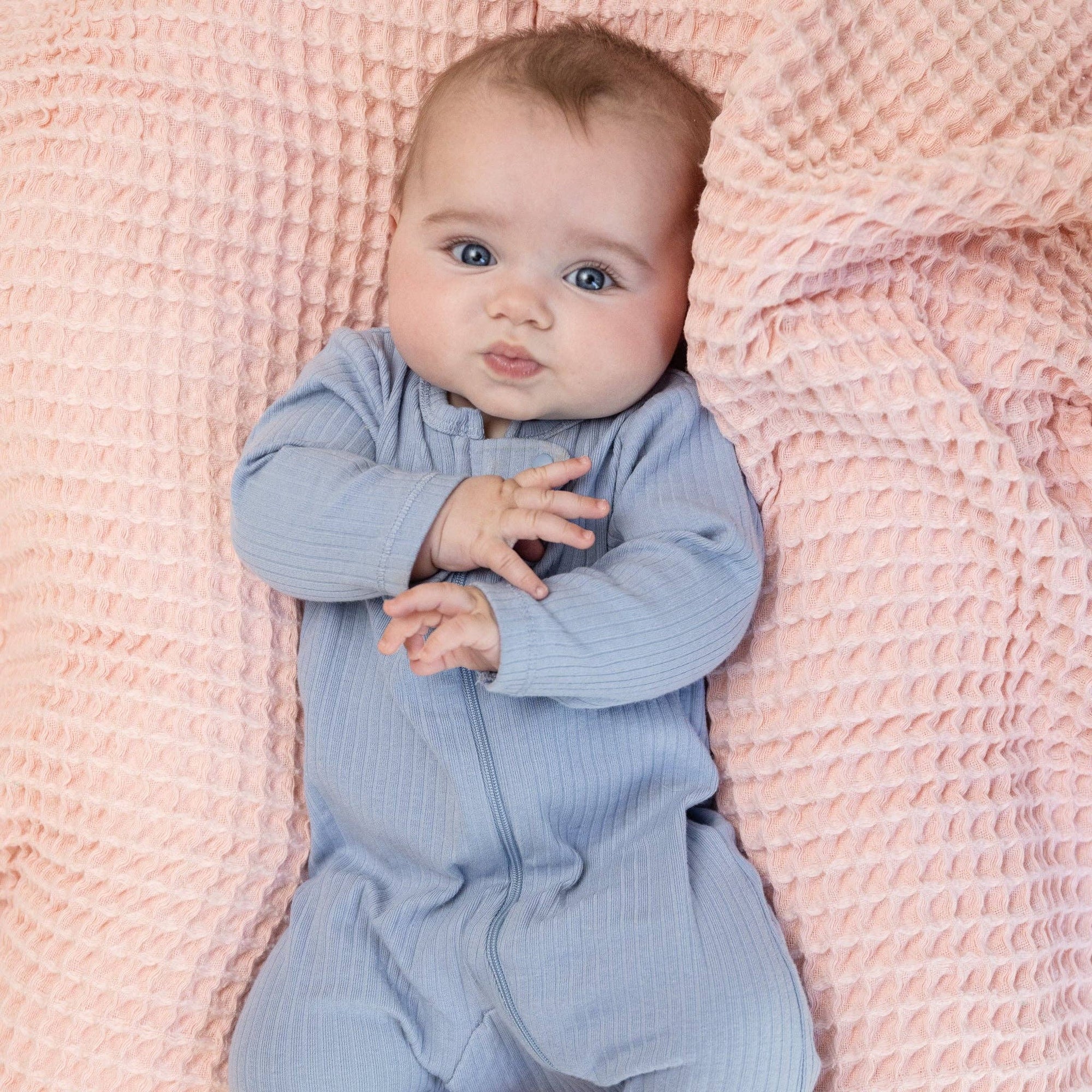 Waffle Baby Blanket Blush - Pink