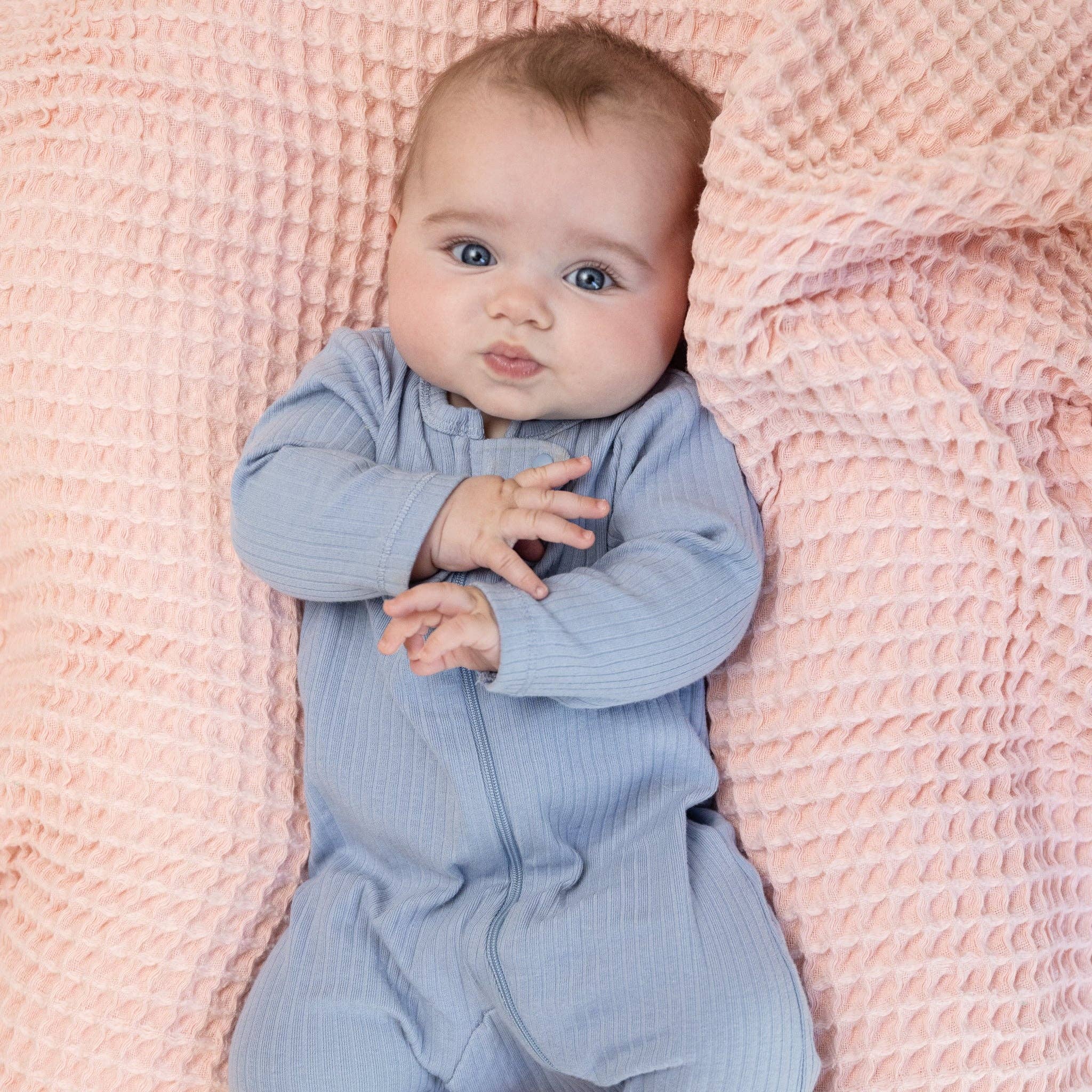 Waffle Baby Blanket Blush - Pink