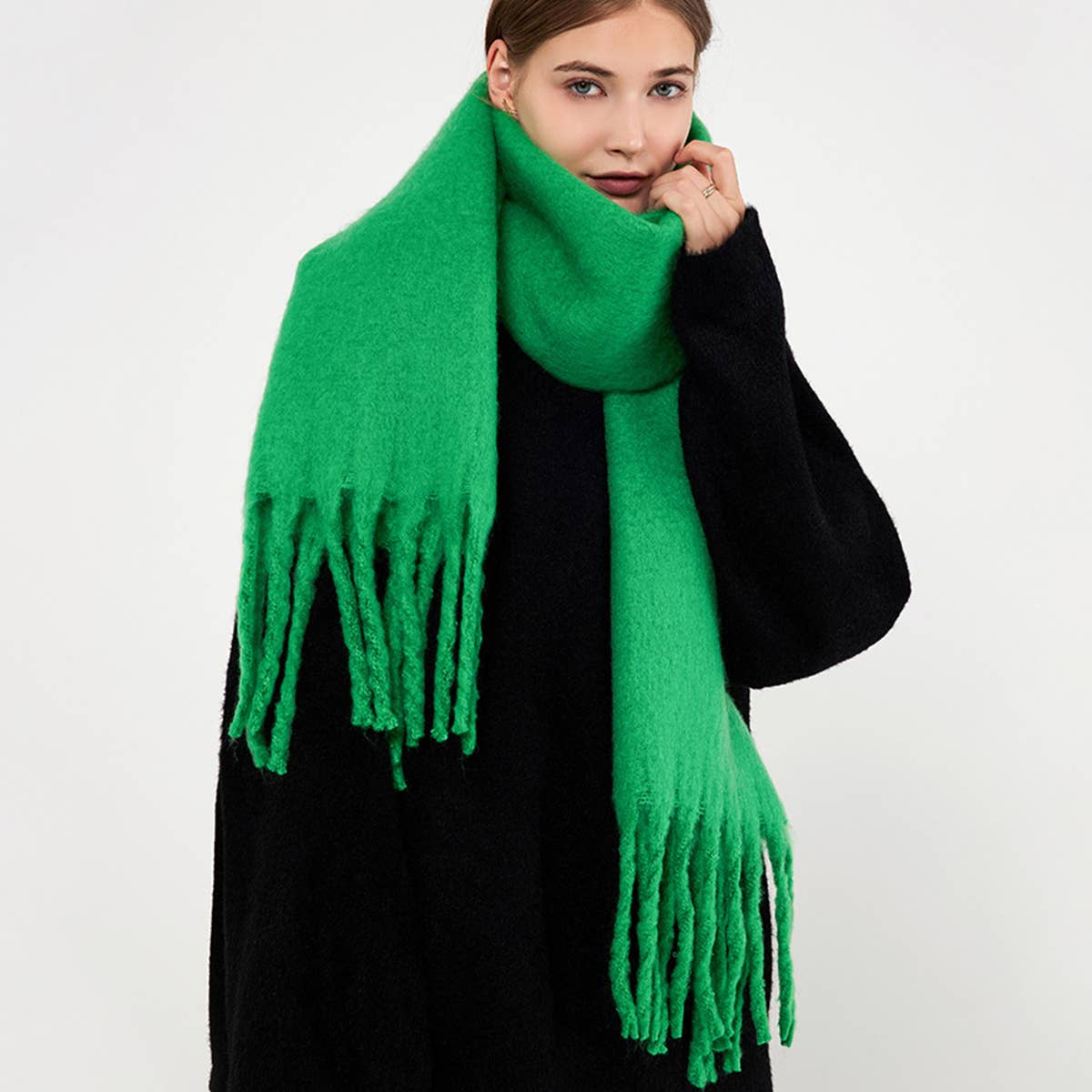 Rust Soft Mohair Feel Scarf