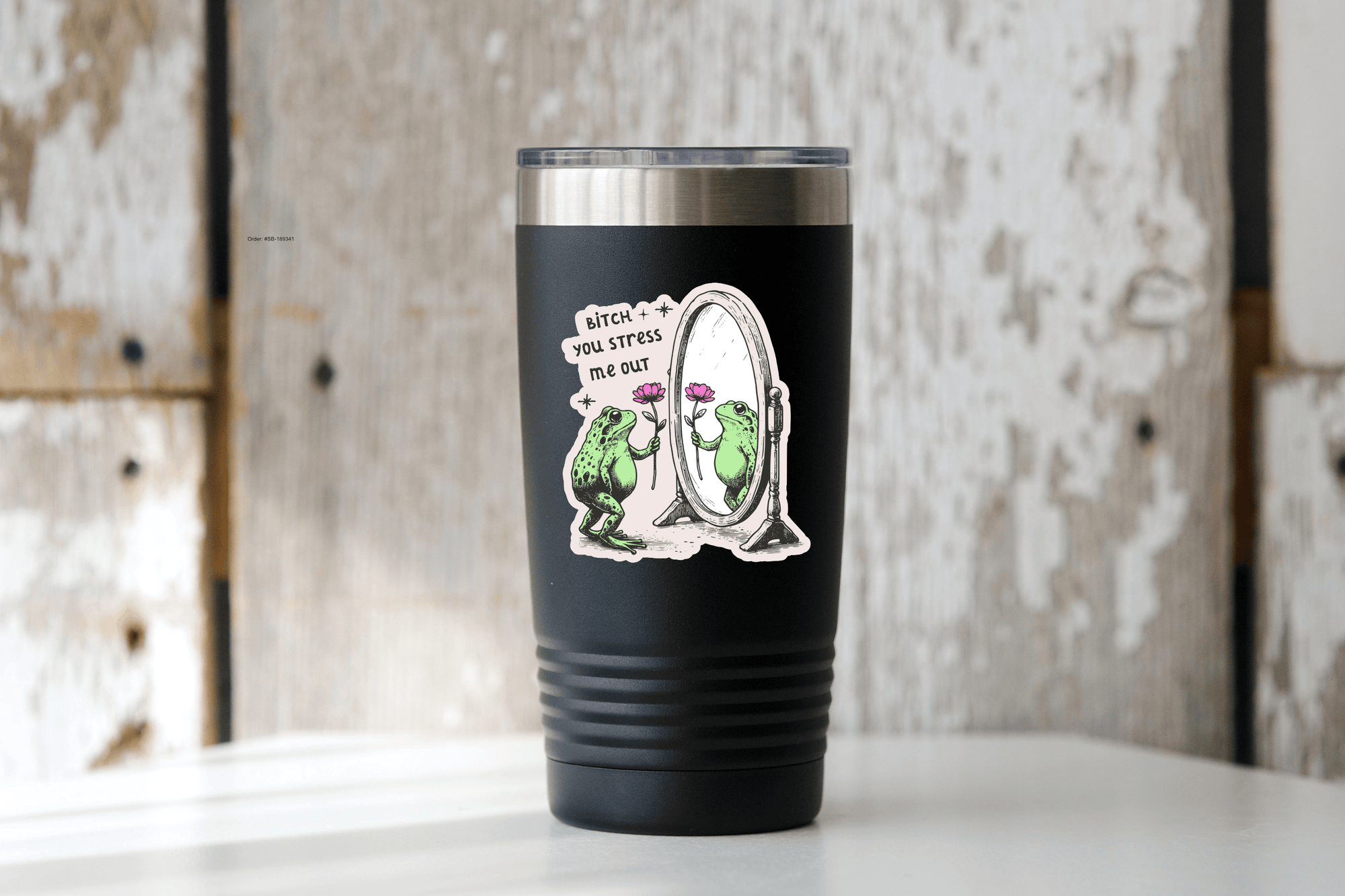 Bitch You Stress Me Out Sticker - frog, anxiety, funny, cute