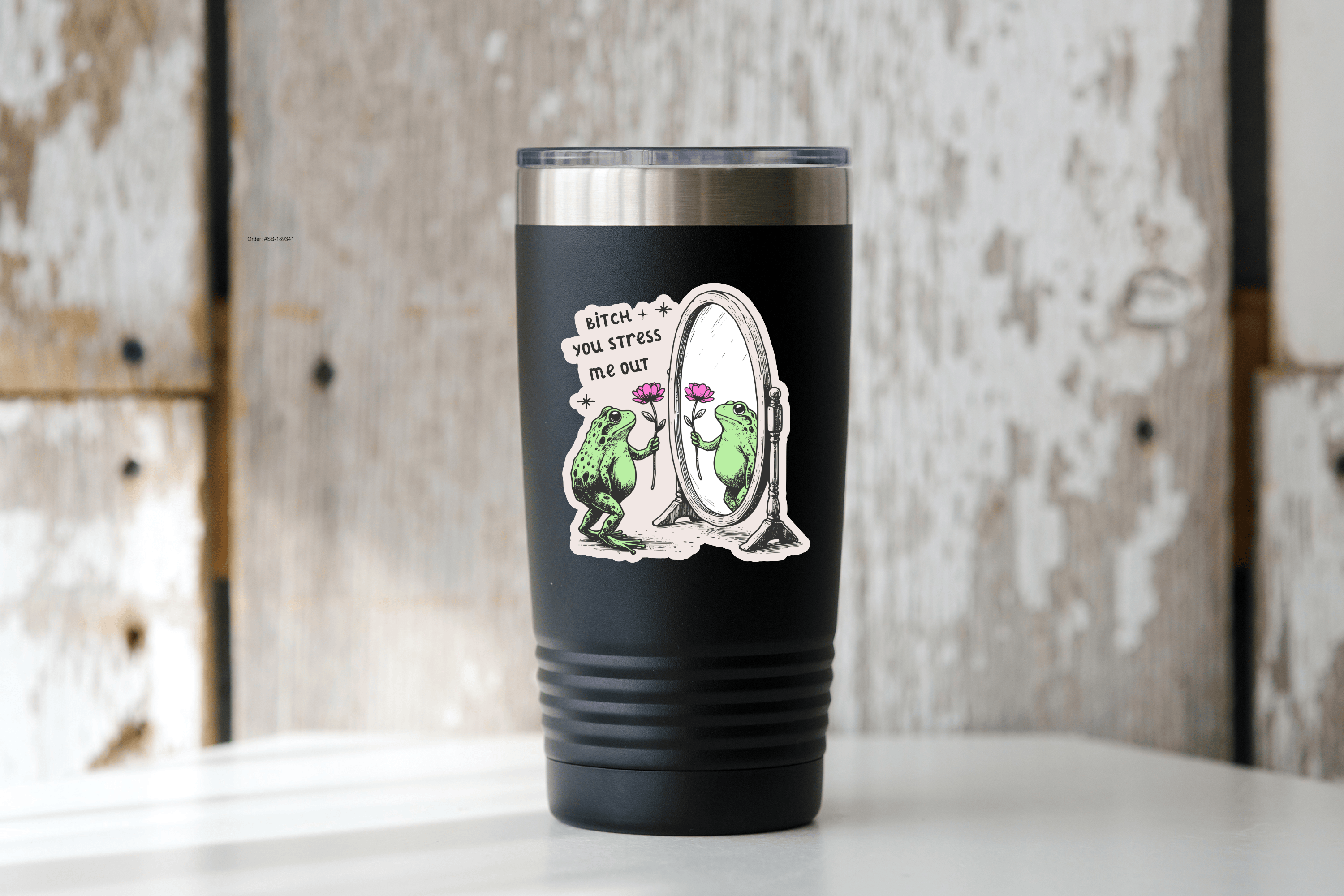 Bitch You Stress Me Out Sticker - frog, anxiety, funny, cute