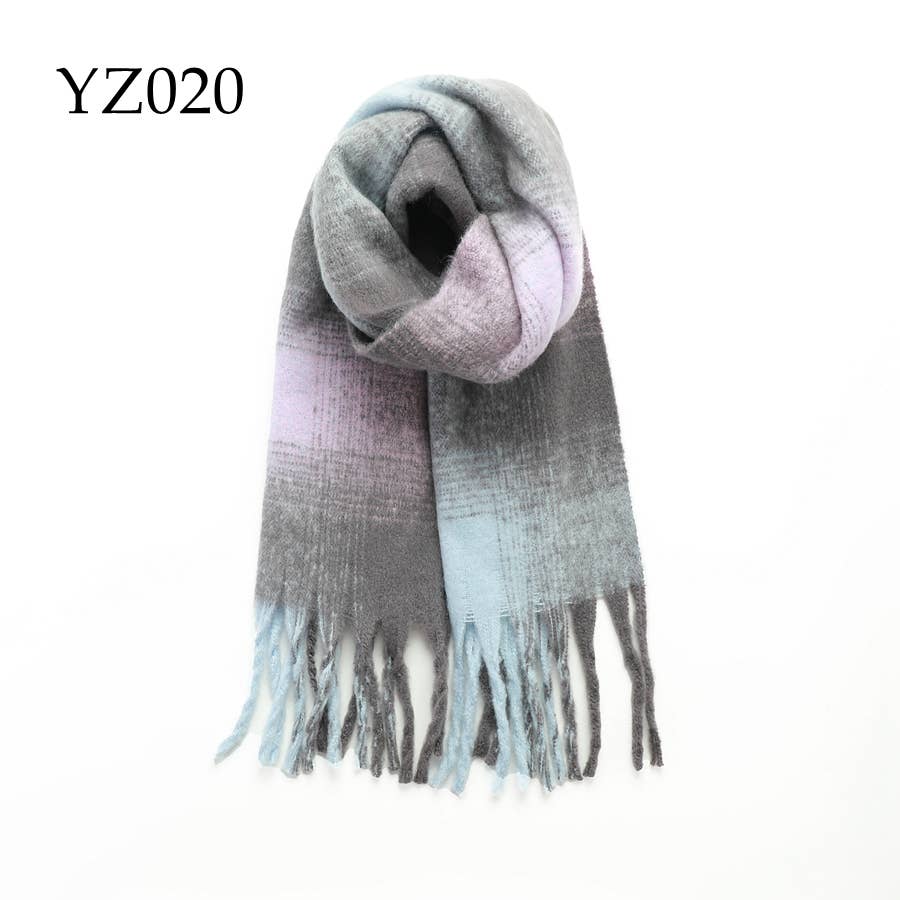 Navy Plaid Blanket Scarf