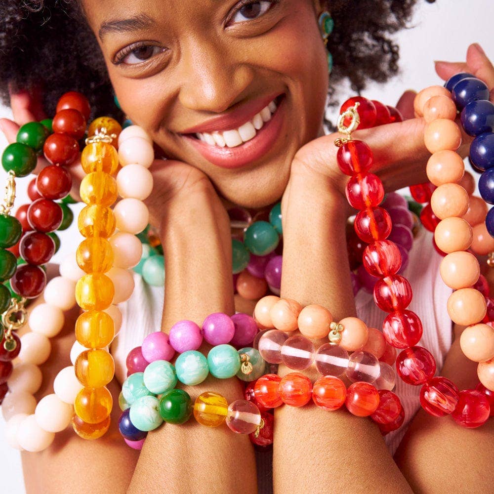 IAF26-Cece Large Resin Bead Bracelet Multi Wholesale