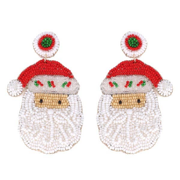 Santa Seed Bead Earrings