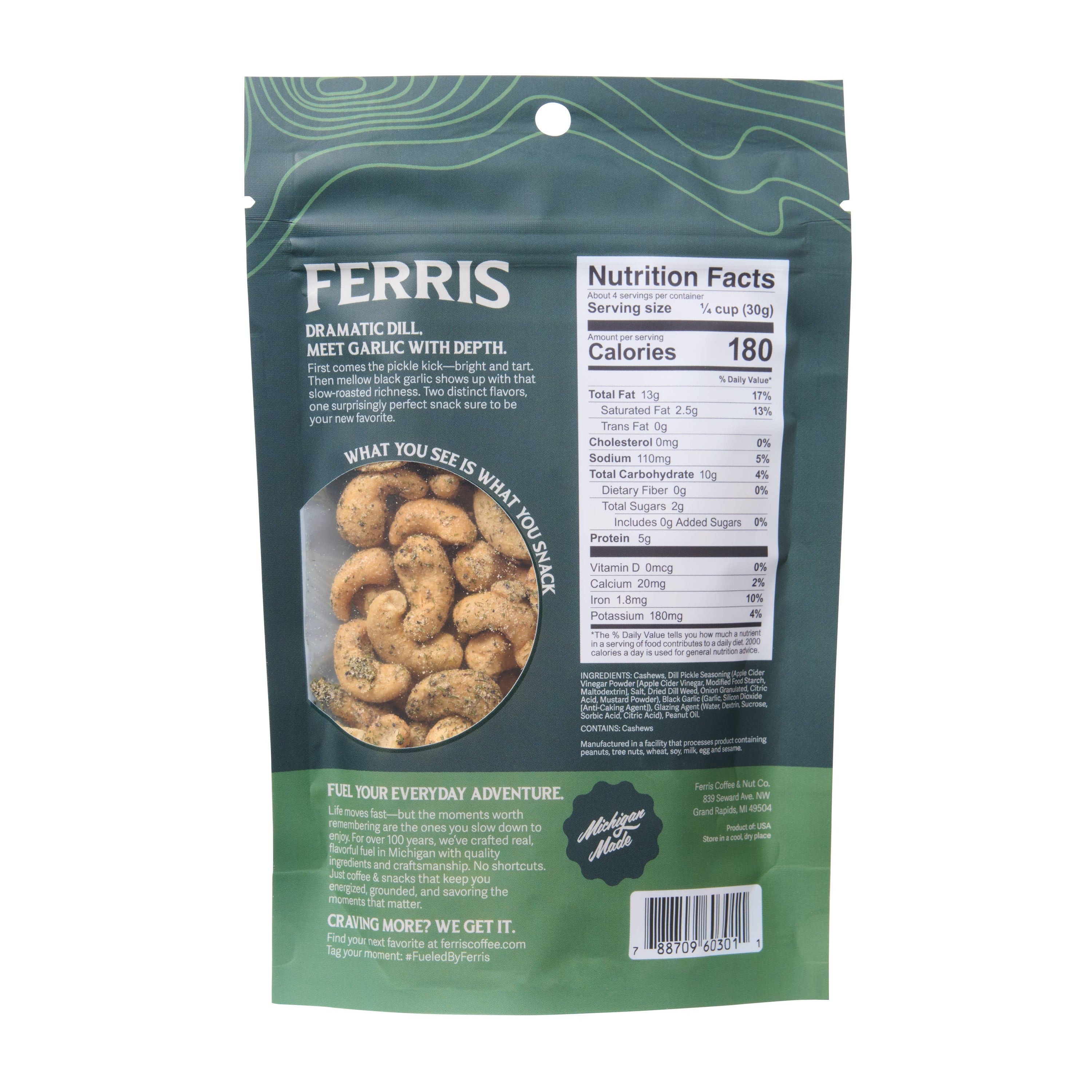 Dill Pickle Cashews 4.5 oz.