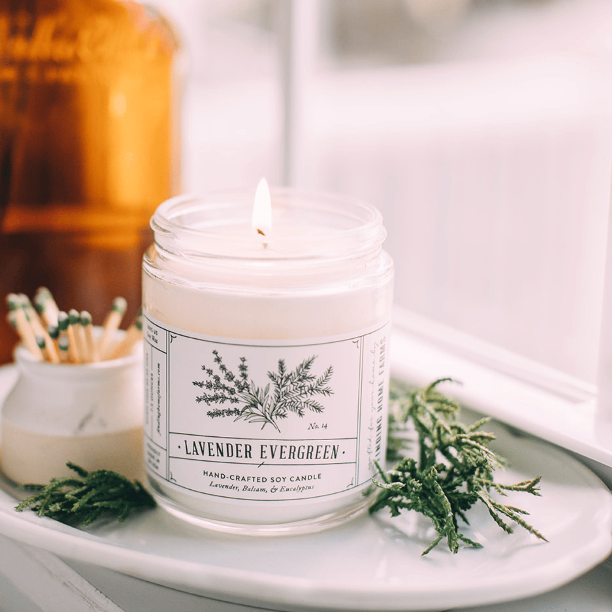 Lavender Evergreen Soy Candle