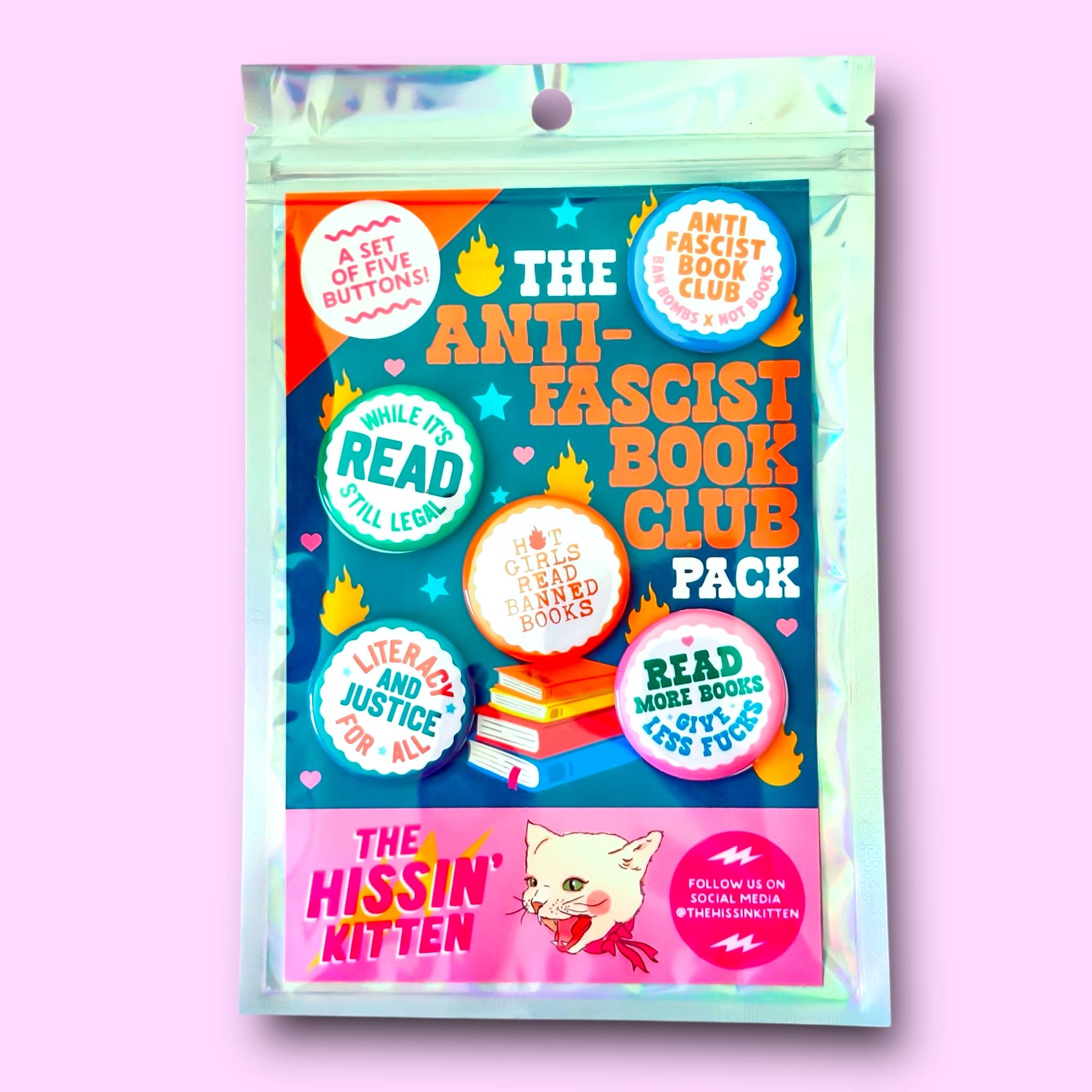 The Anti-Fascist Book Club Pin Pack