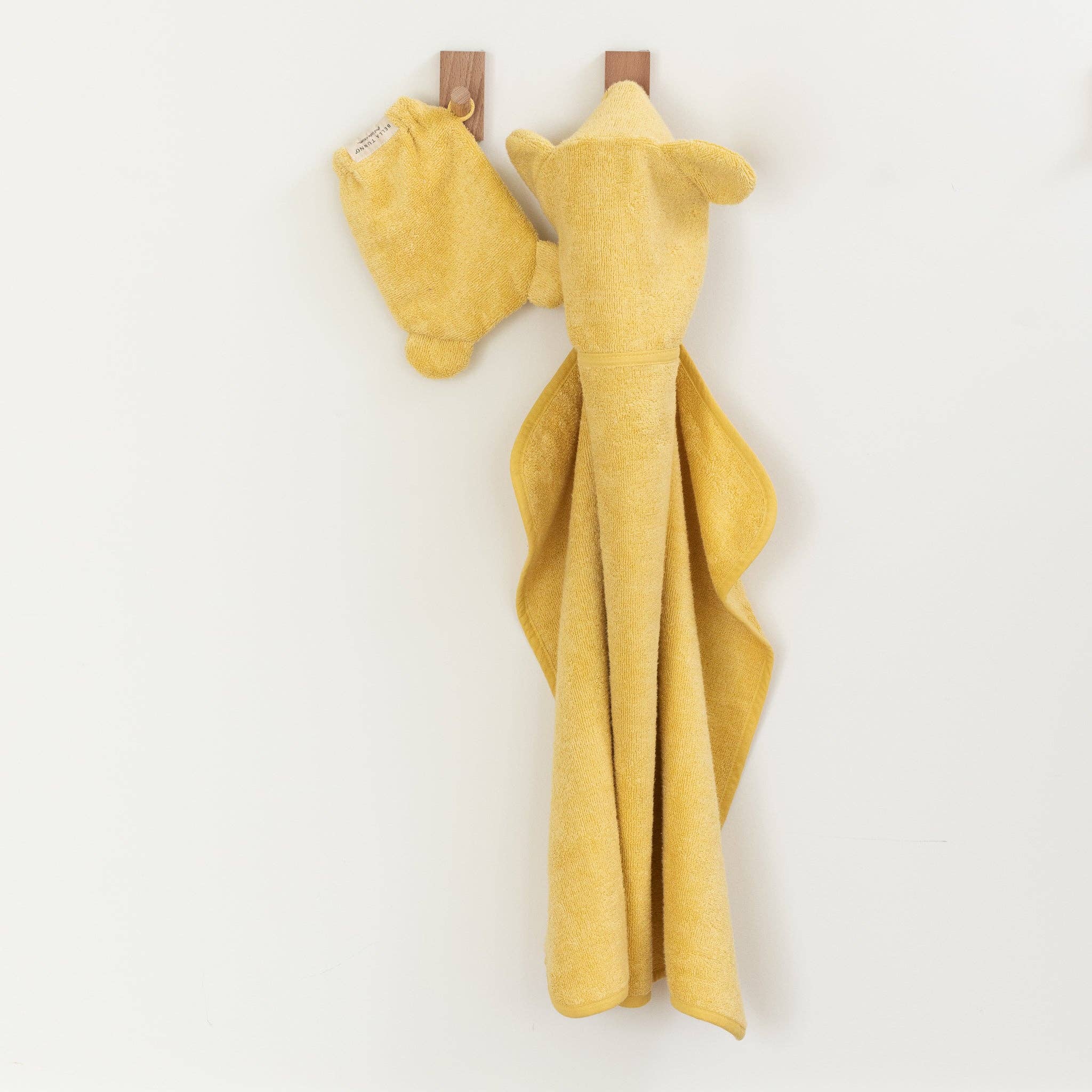 Hooded Towel + Wash Mitt Set Sunshine - Yellow