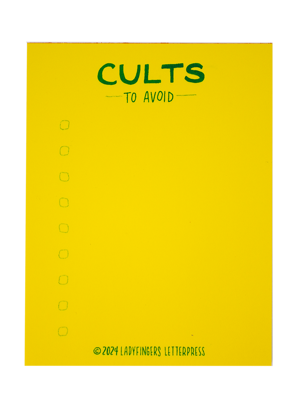 Cults to Avoid Risograph Notepad