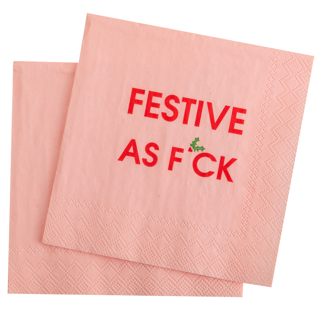 Festive As F*ck Holiday Cocktail Napkins