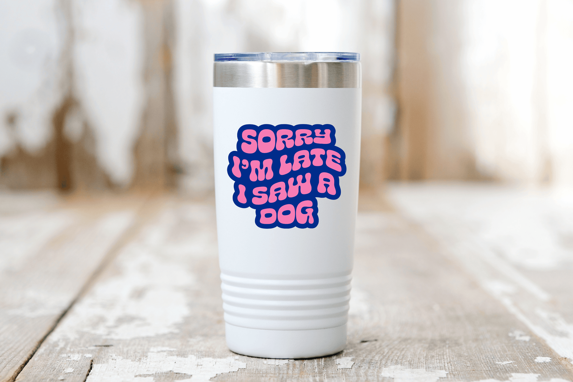 Sorry I'm Late I Saw a Dog Sticker - pet, funny, puppies