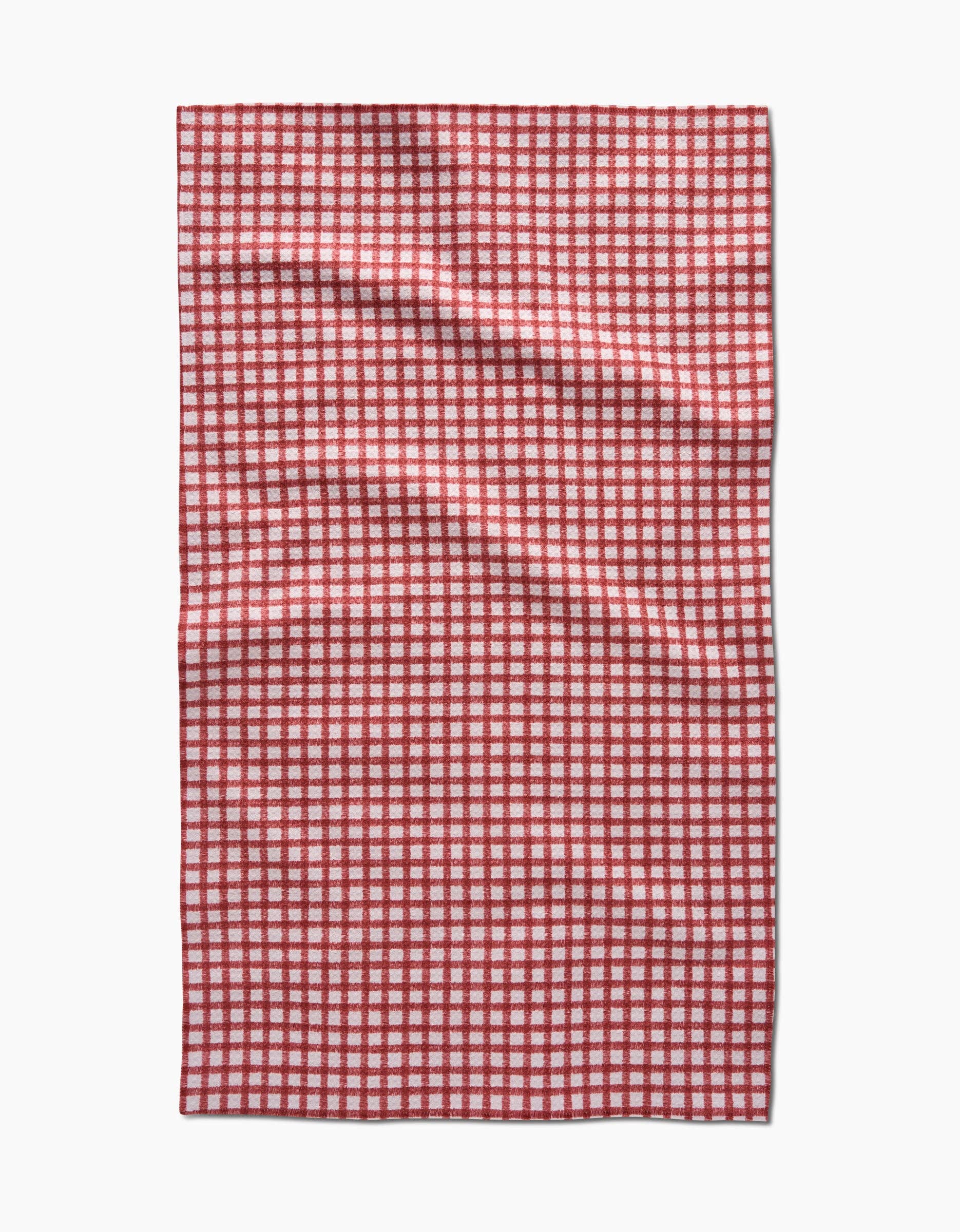 Geometry Fireside Plaid Red Tea Towel