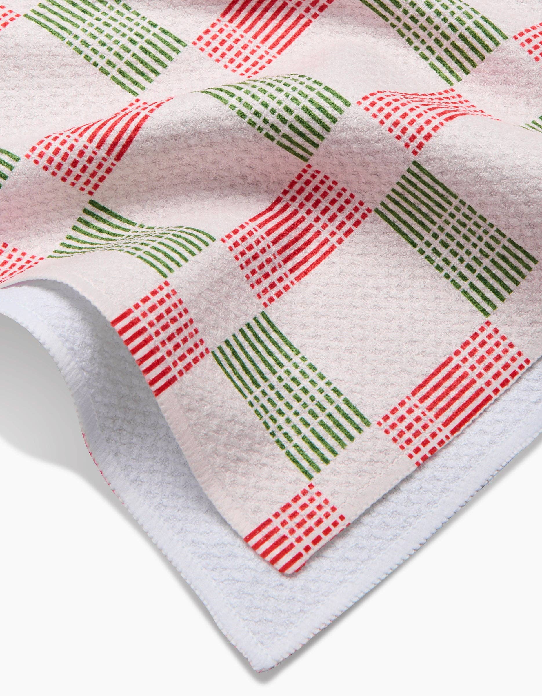 Geometry Be Merry Plaid Tea Towel
