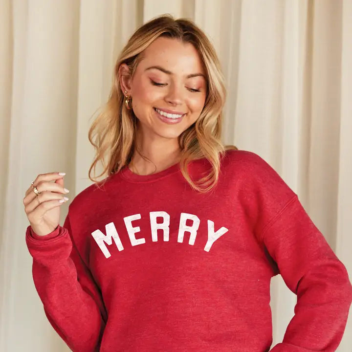 Red Merry Graphic Sweatshirt