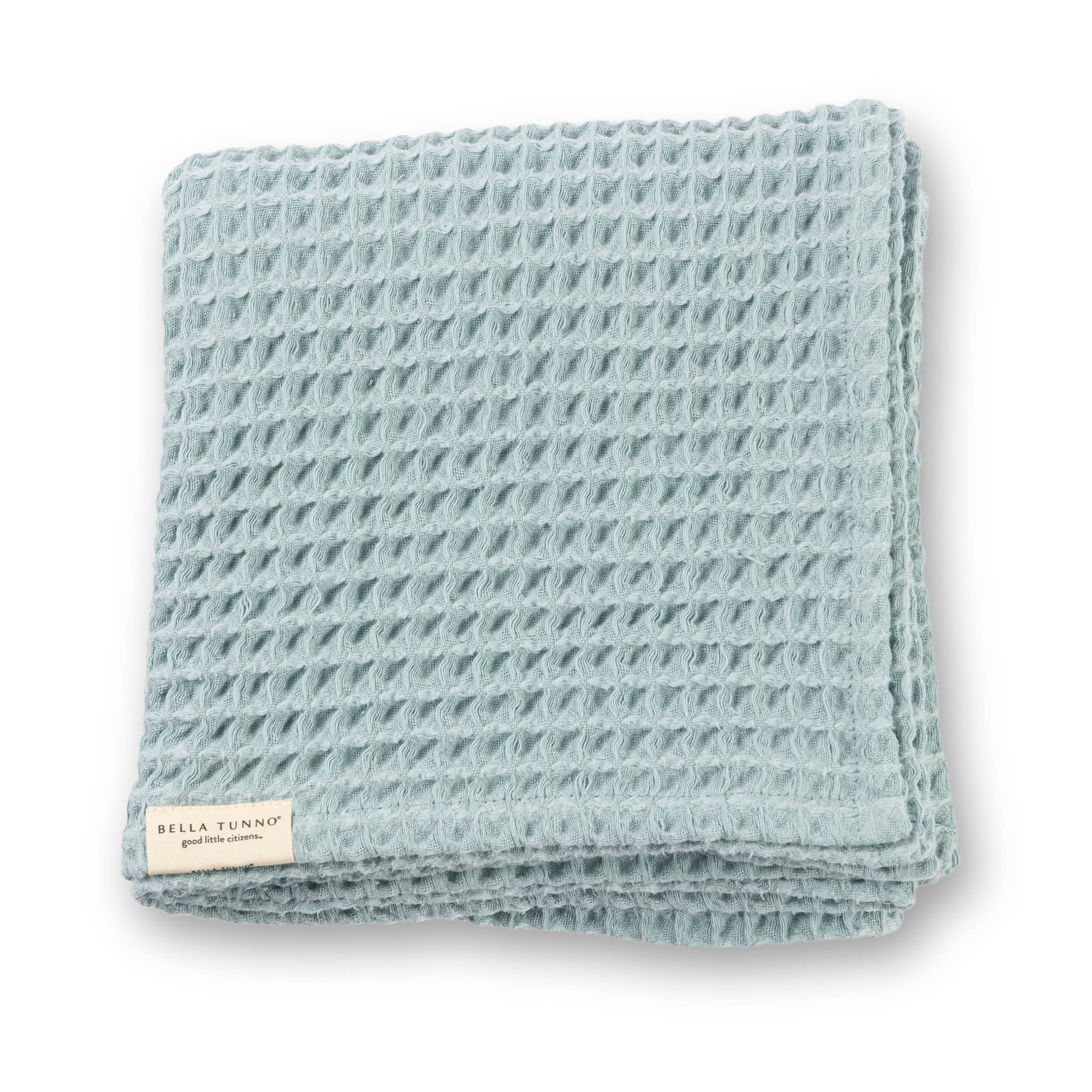 Waffle Baby Blanket Fog - Blue