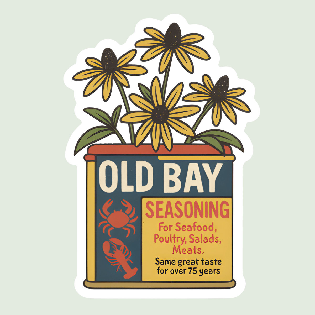 Old Bay Flowers Sticker – Retro Kitchen