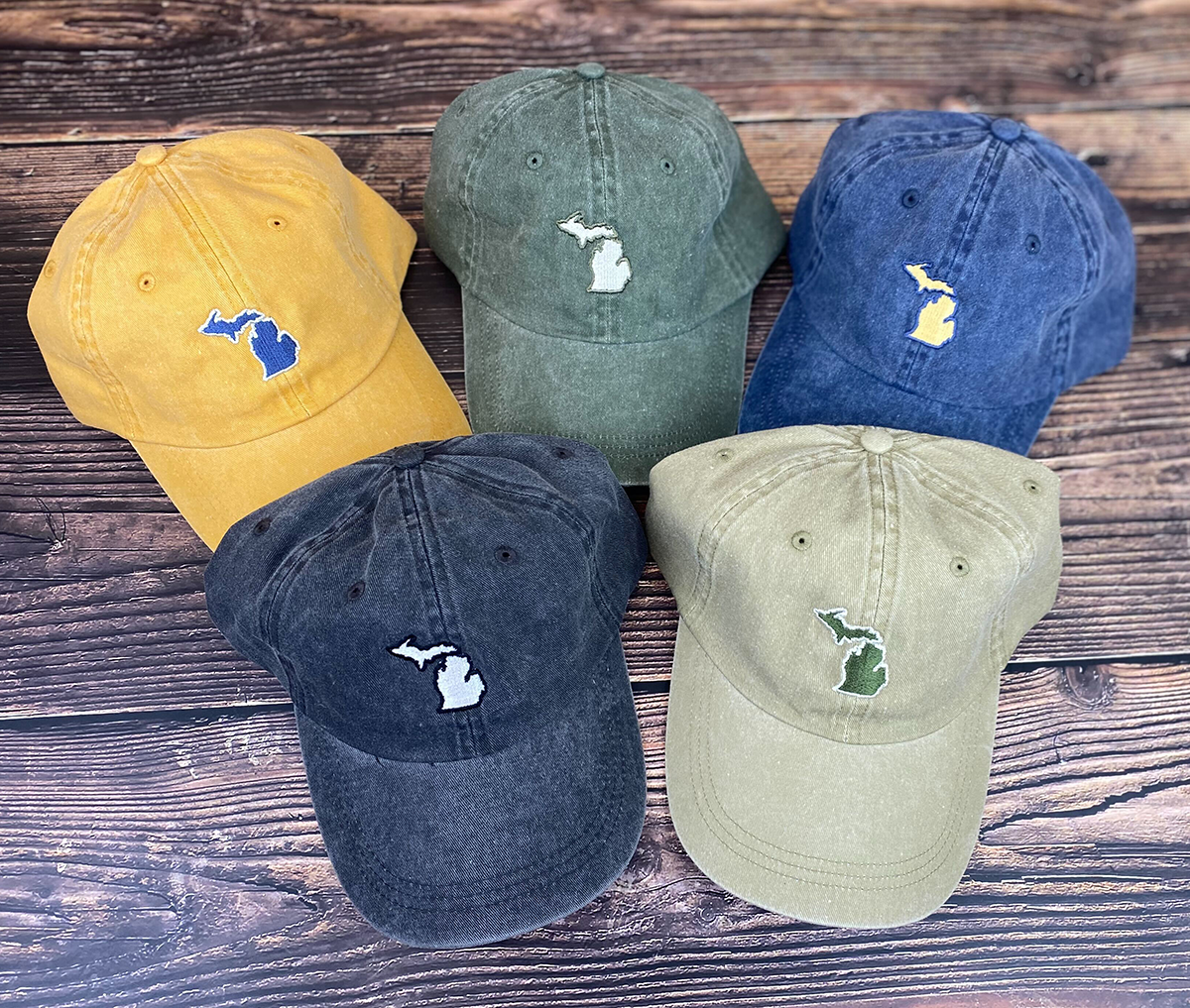 Mini Michigan Dad Hat - Vintage Gold / OSFA