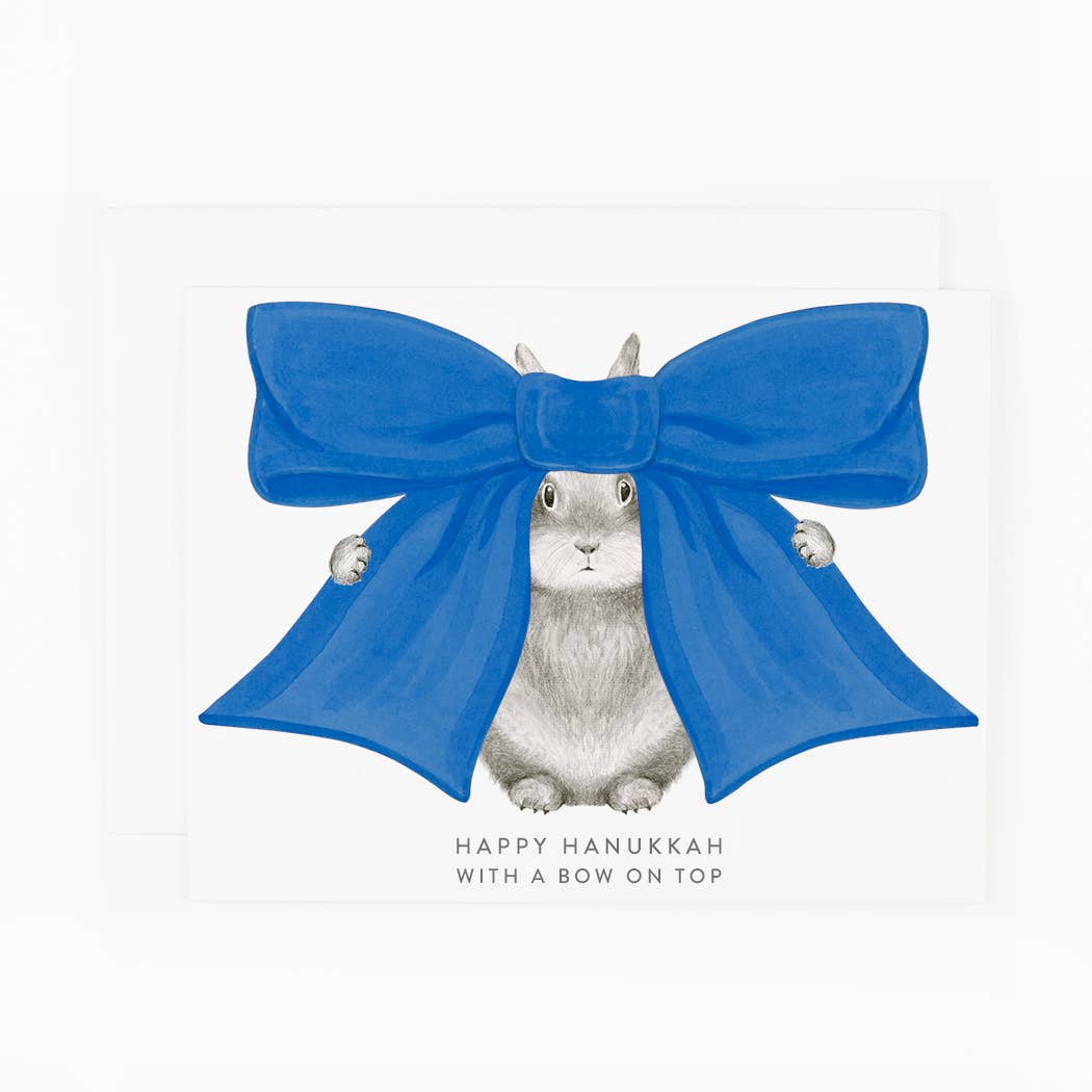 Happy Hanukkah with a Bow on Top Card