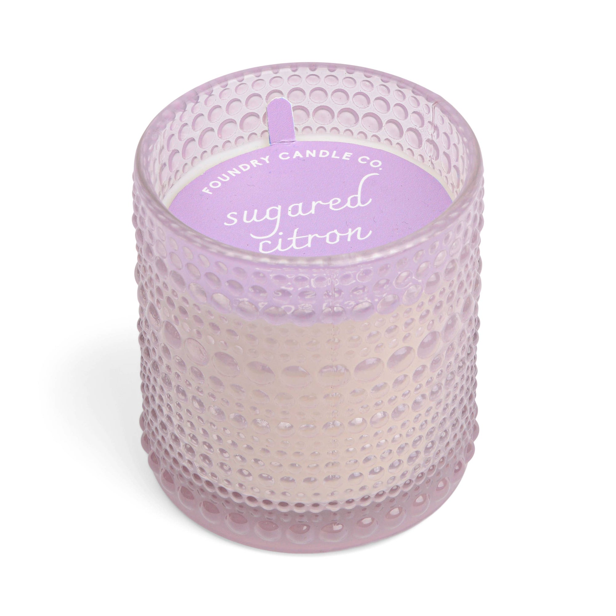 Lavender Citron Textured Glass With Dust Cover: Sugared Citron